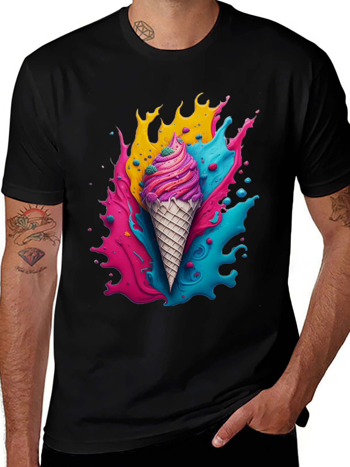 Variant 17 of Colorful Ice Cream Cone Graphic Tee