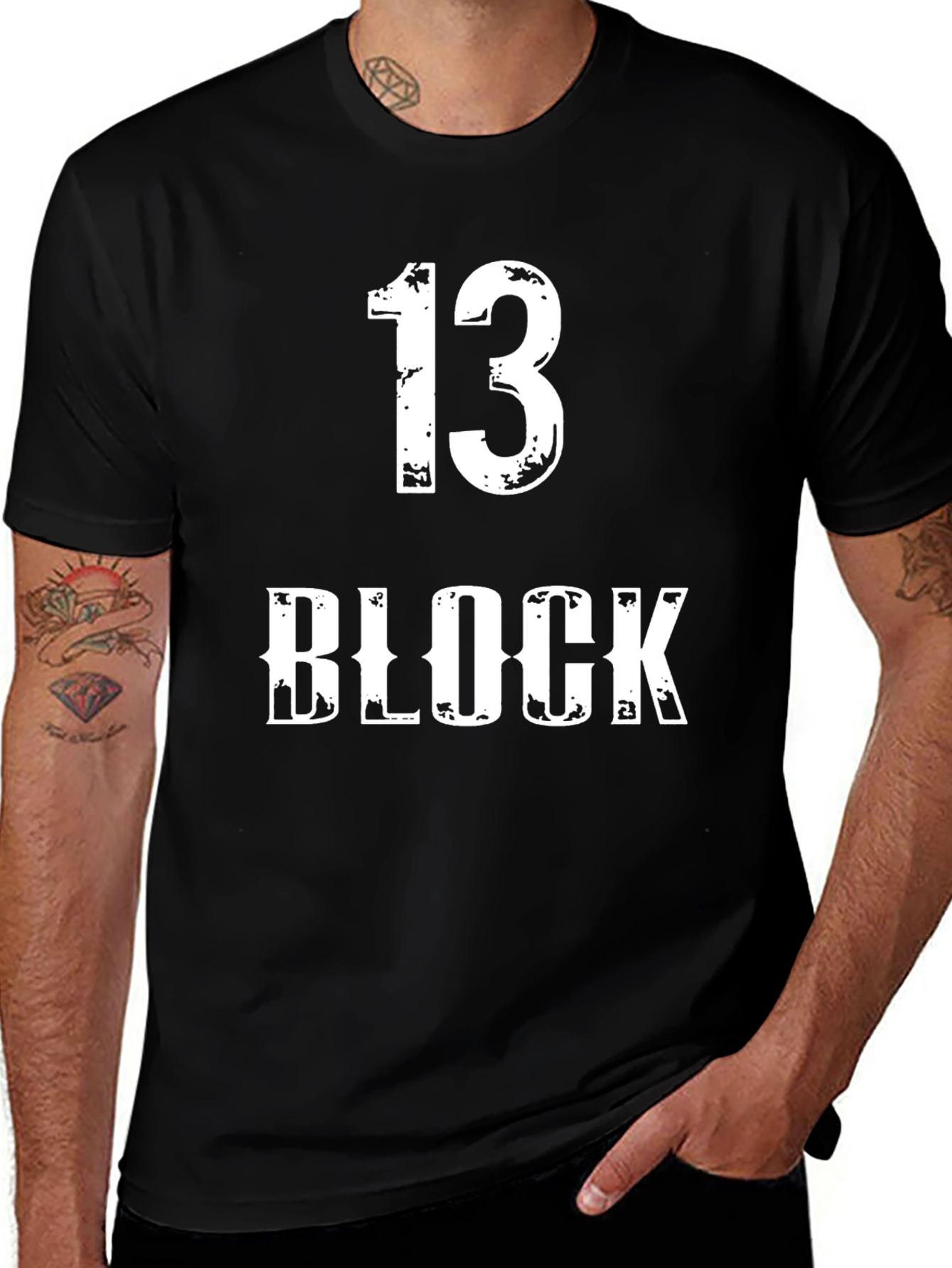 Variant 25 of 13 Block Graphic Tee - Bold Streetwear Style