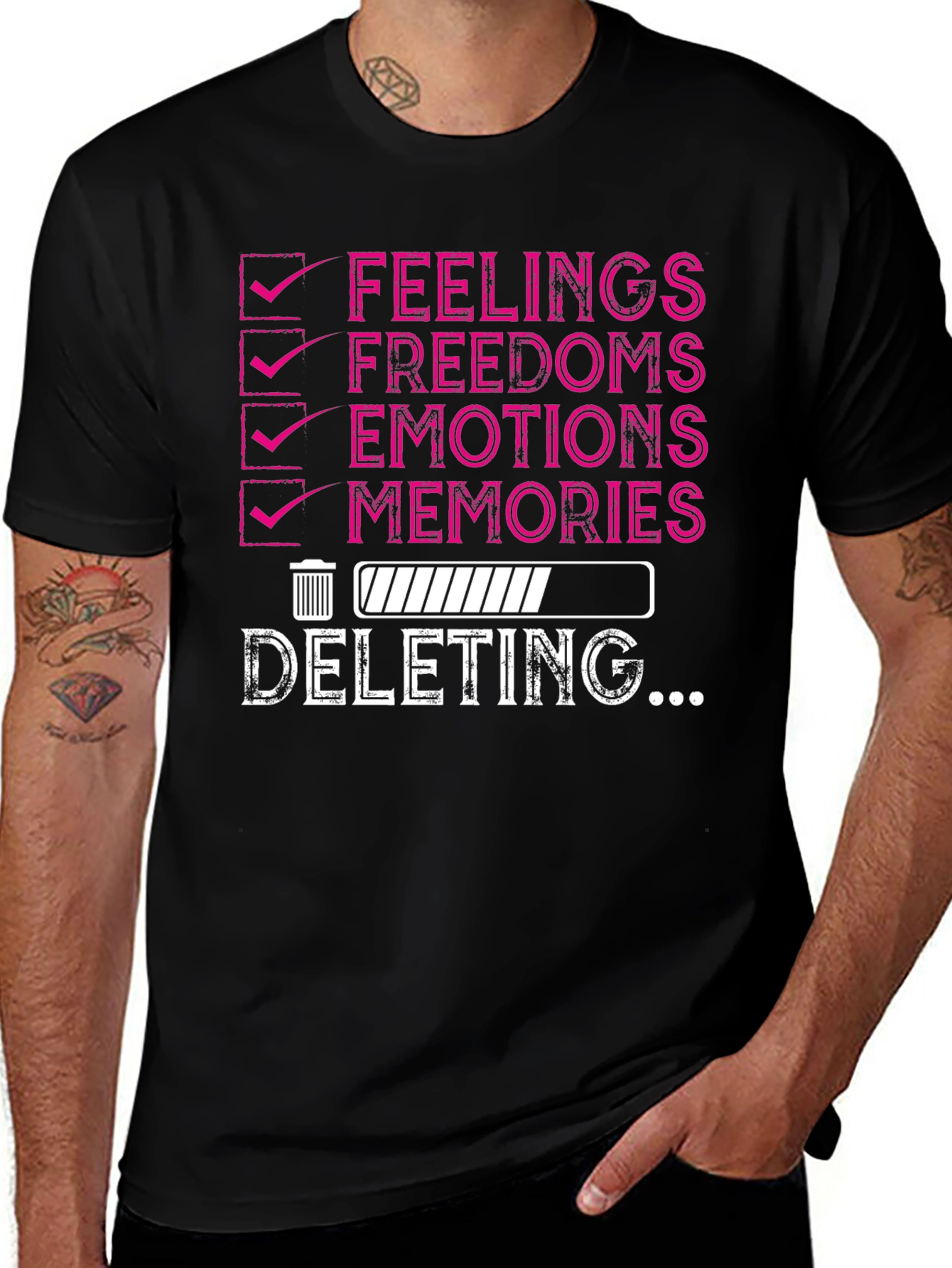 Variant 5 of Deleting Feelings Humor T-Shirt