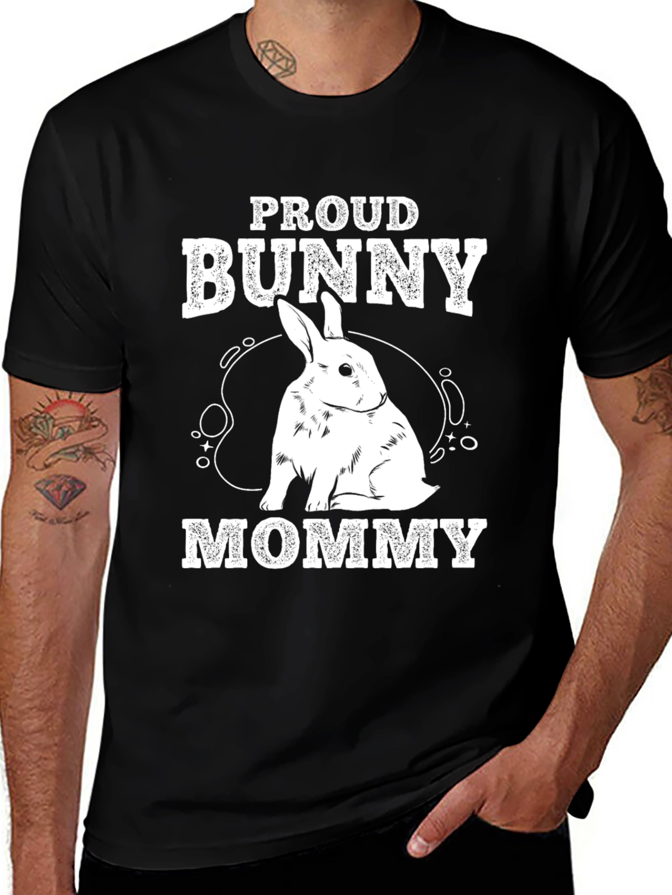 Variant 11 of Proud Bunny Mommy T-Shirt - Black