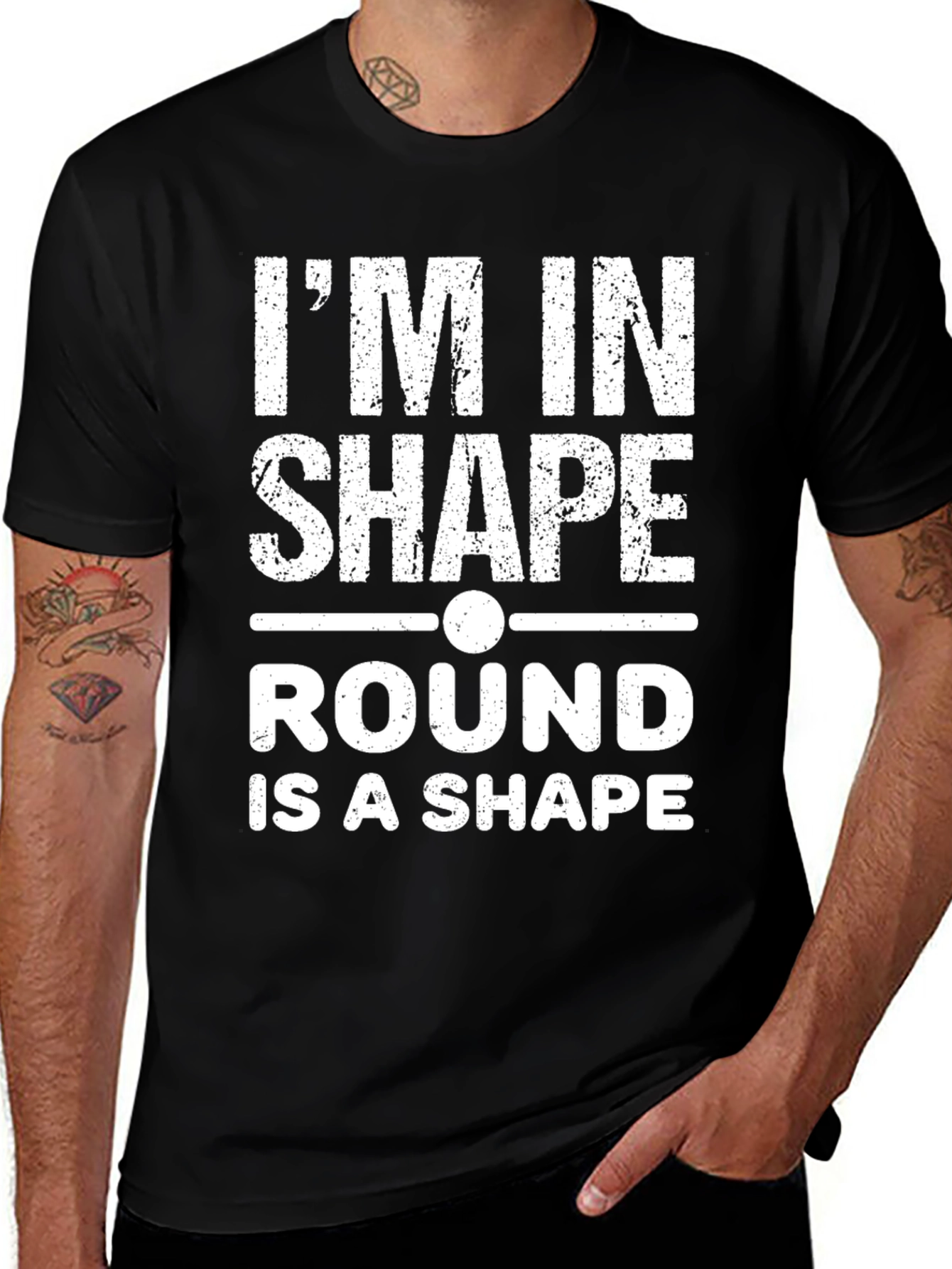 Variant 2 of Funny "Round is a Shape" Graphic Tee