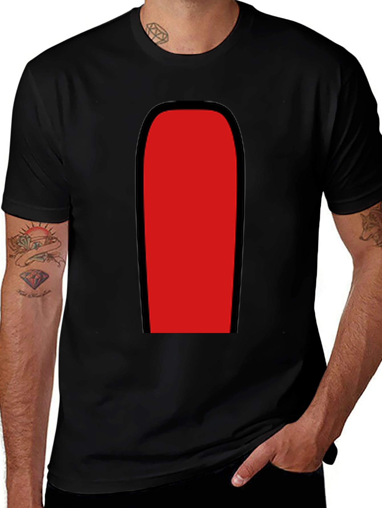 Red Among Us Crewmate Black T-Shirt