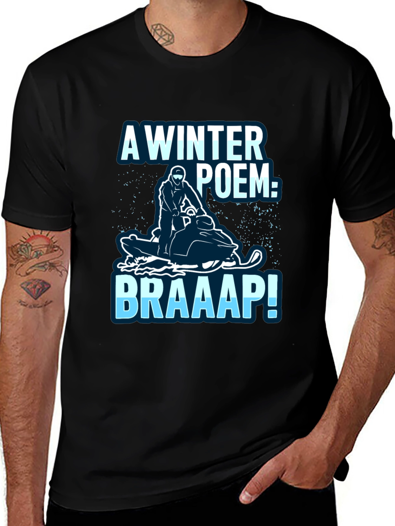 Variant 13 of Winter Poem Braaap Snowmobile T-Shirt