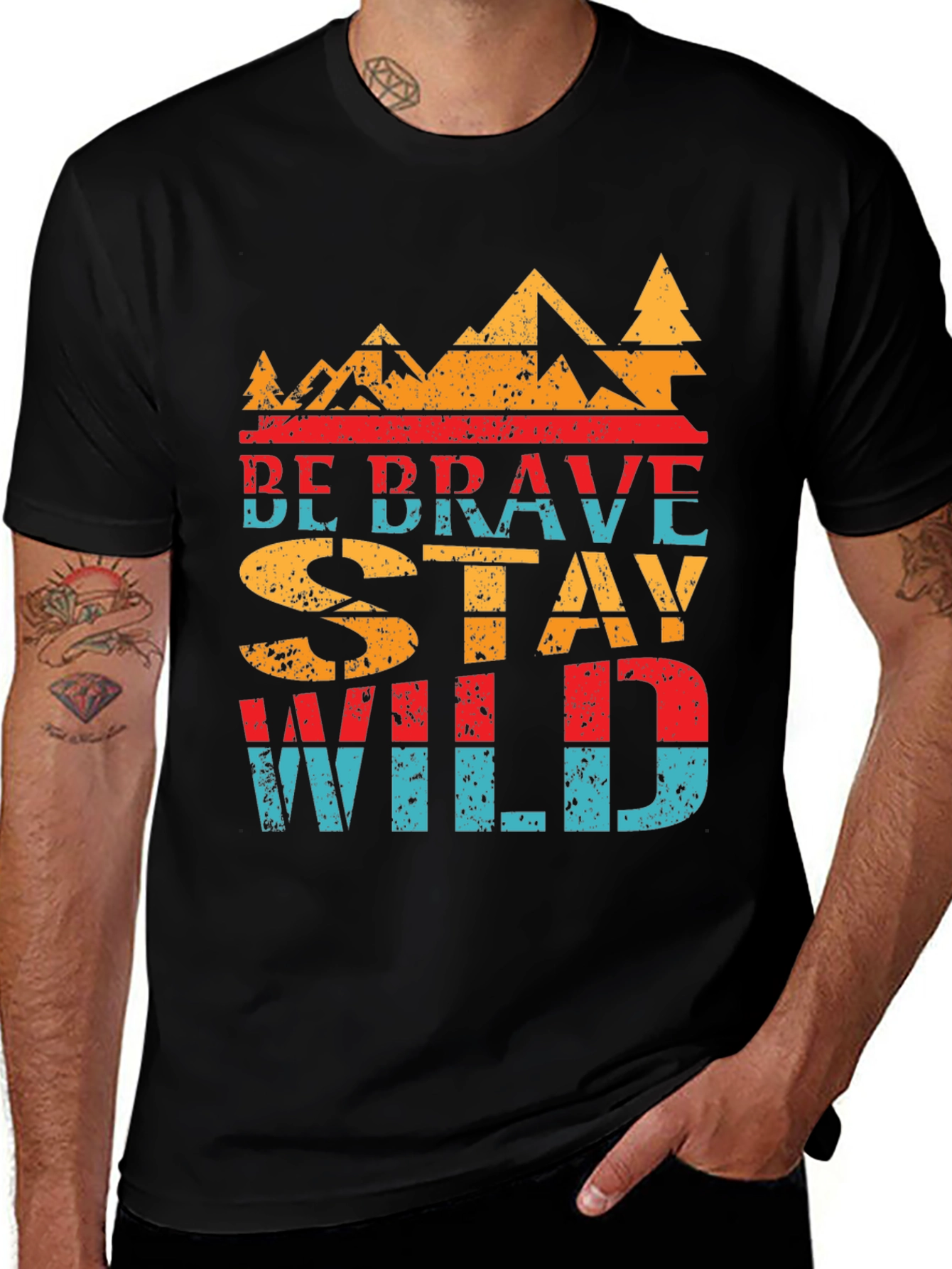 Variant 18 of Be Brave Stay Wild Graphic T-Shirt - Adventure Awaits