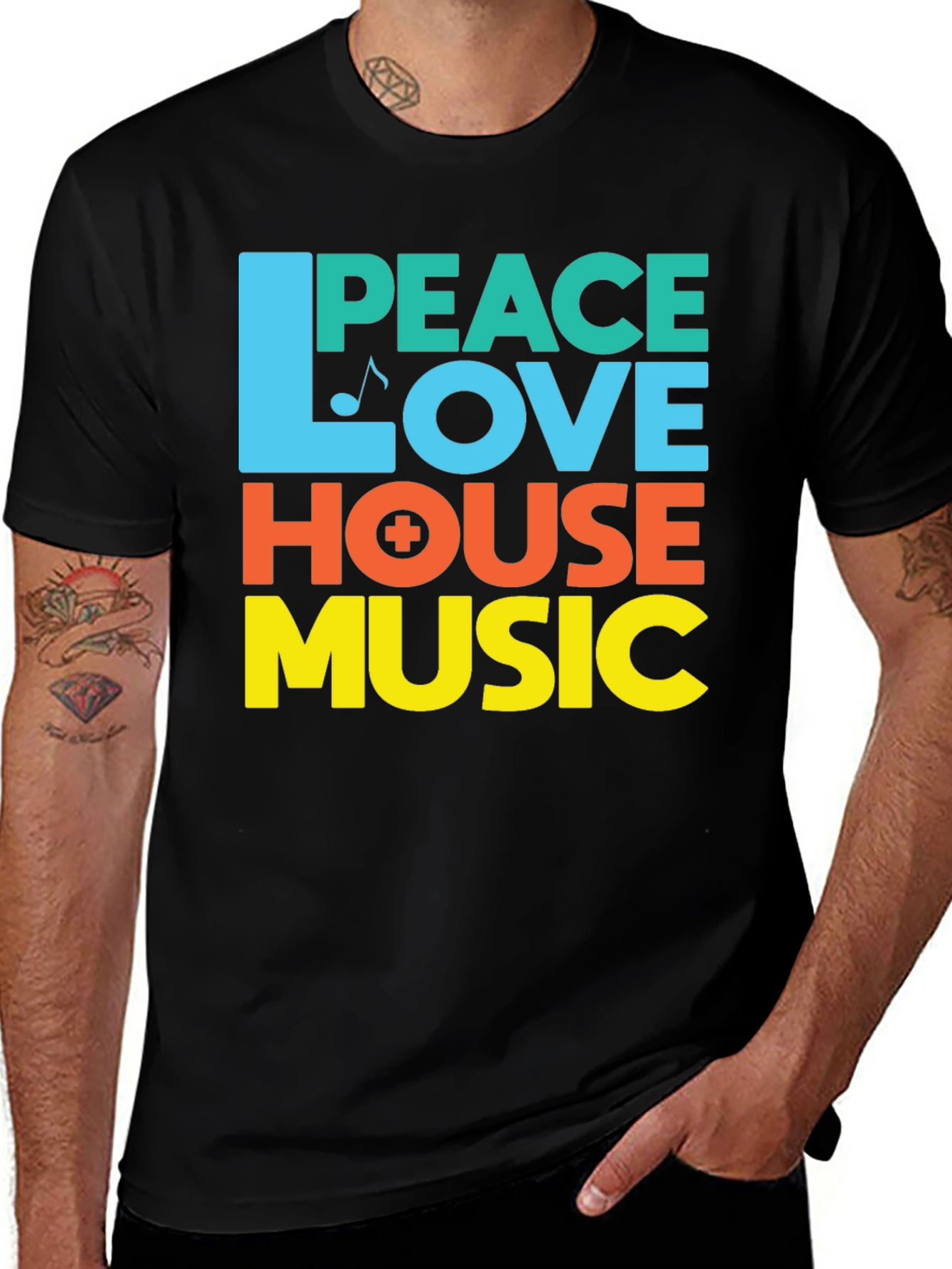 Variant 24 of Peace Love House Music Graphic T-Shirt