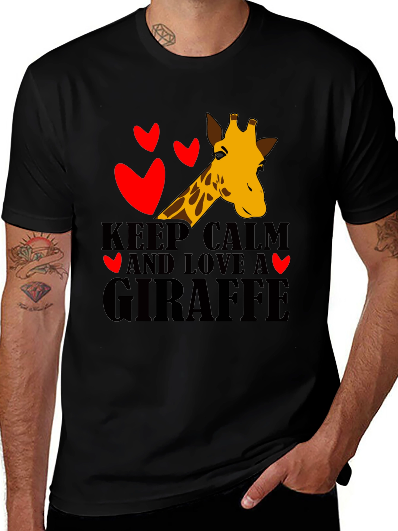 Variant 10 of Keep Calm Love Giraffe Graphic Tee