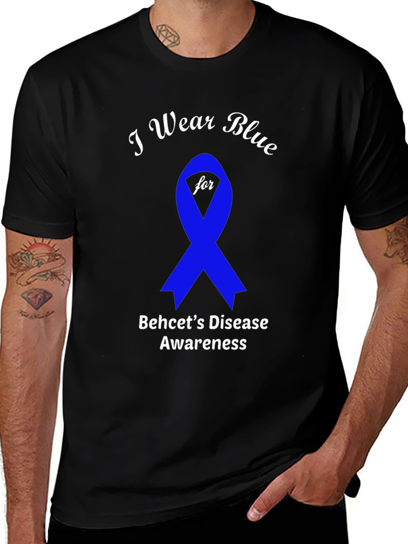 Behcet's Disease Awareness Blue Ribbon T-Shirt