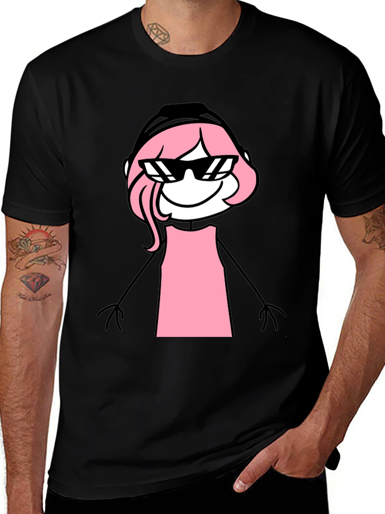 Variant 22 of Cool Pink Stick Figure Tee