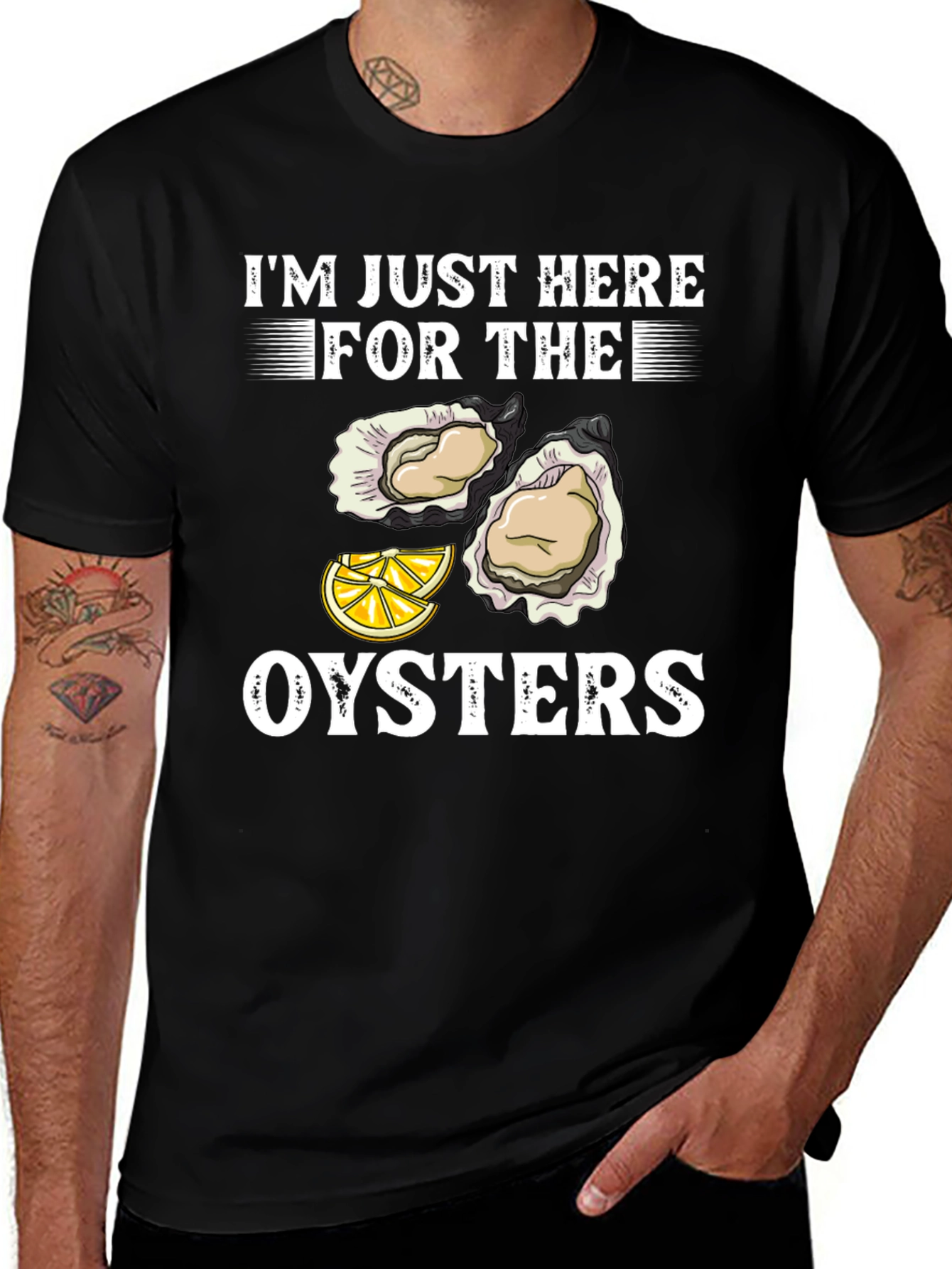 Variant 22 of Oyster Lover Tee - Here For The Oysters T-Shirt