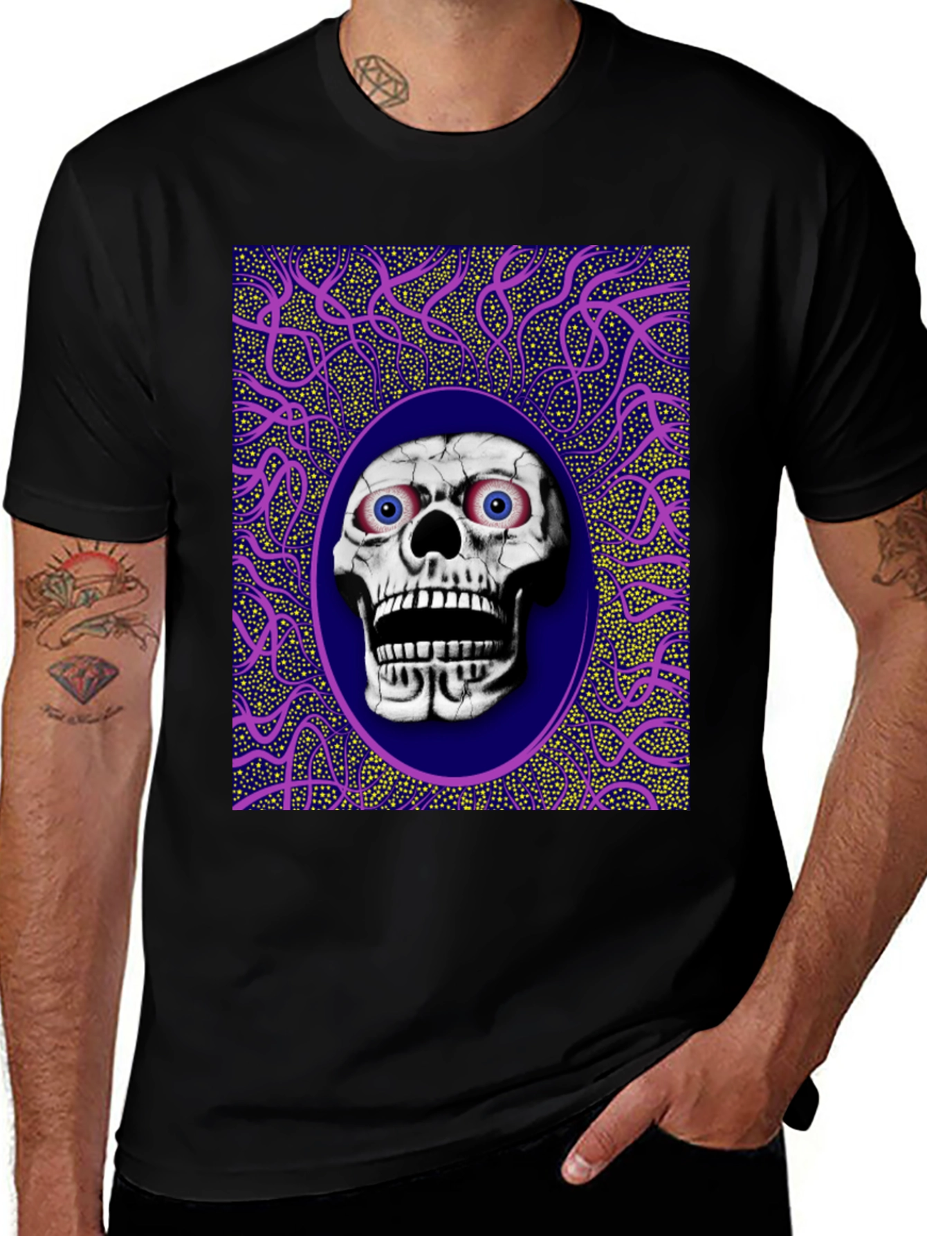 Variant 20 of Skull Graphic Print Crew Neck T-Shirt