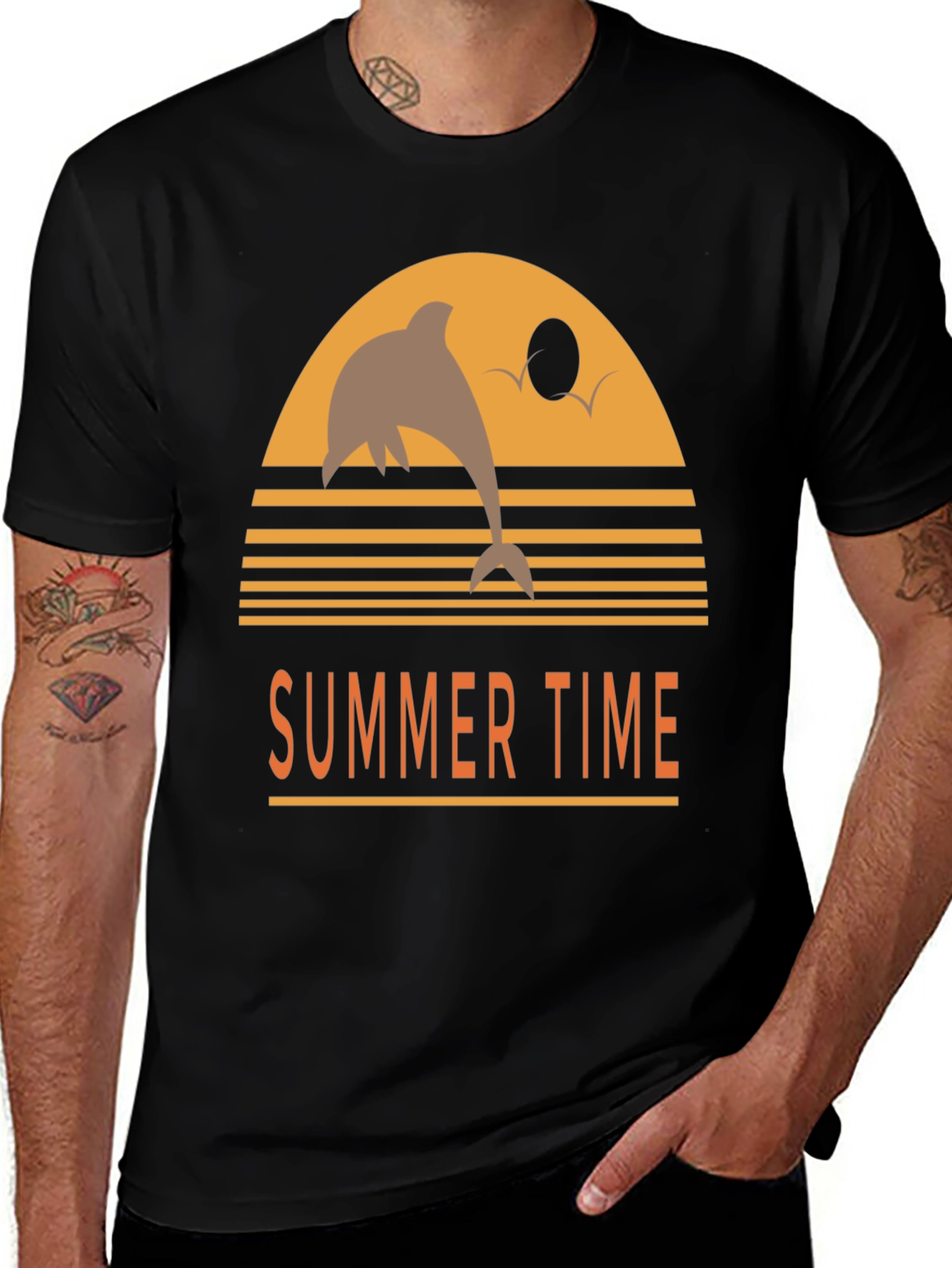 Variant 14 of Summer Time Dolphin Graphic Tee