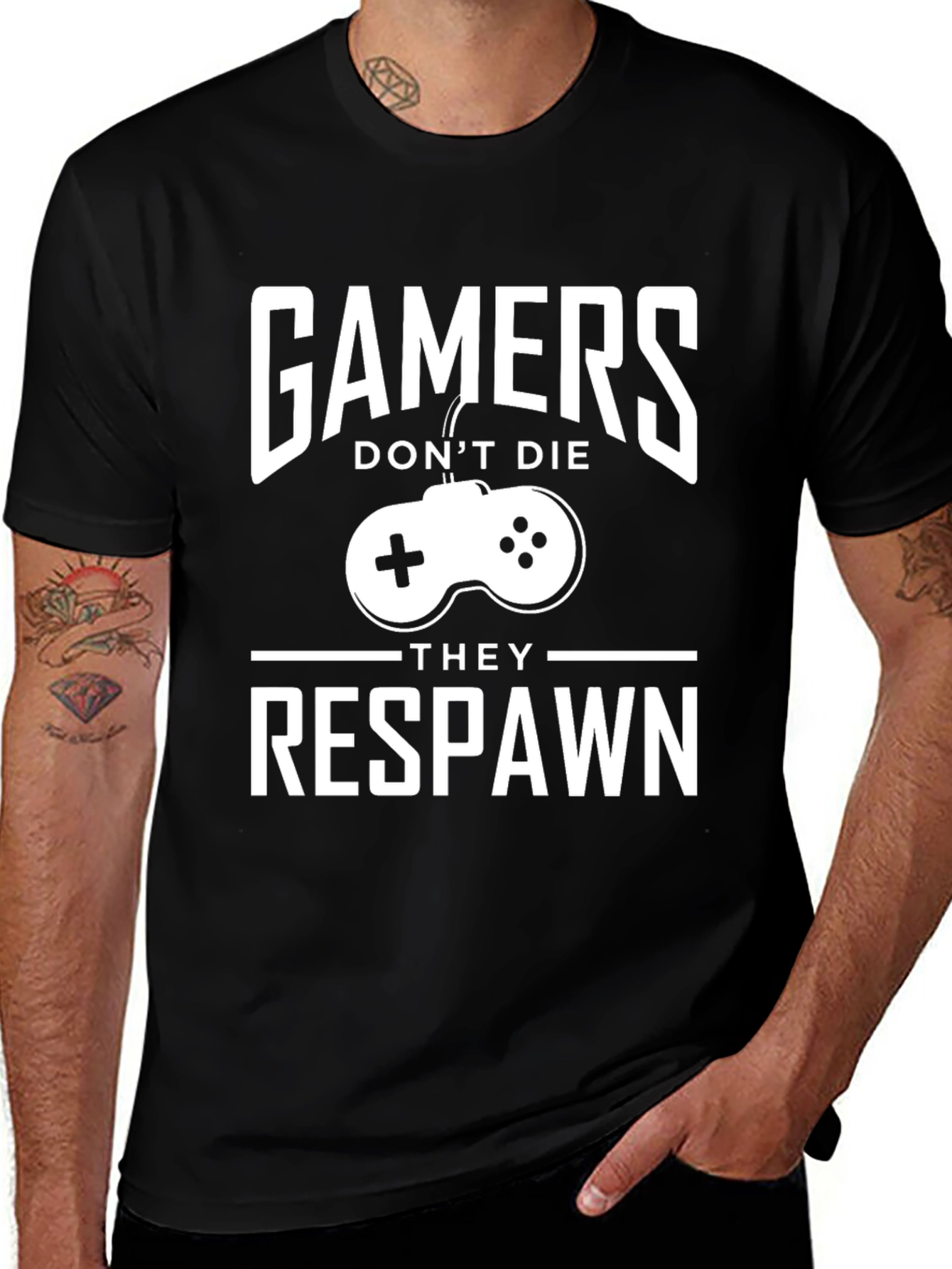 Variant 9 of Gamers Don't Die They Respawn T-Shirt