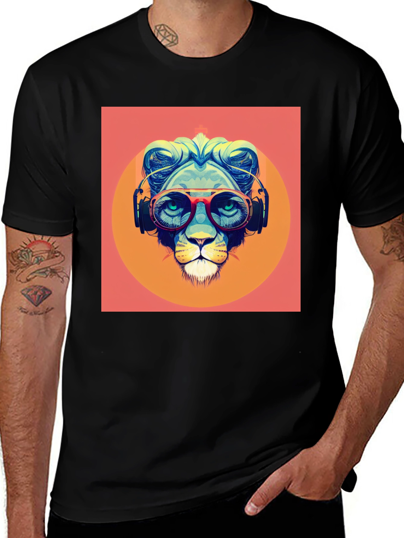 Variant 22 of Cool Lion Graphic Tee - Stylish Black T-Shirt