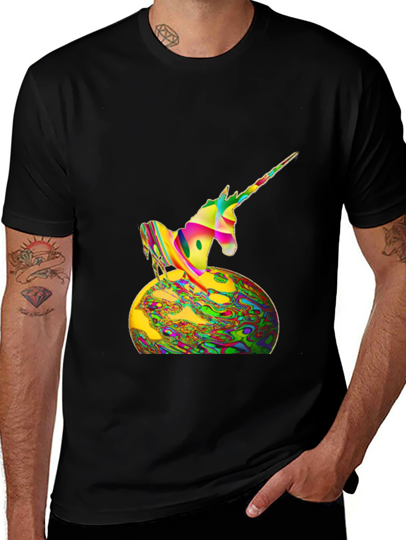 Variant 19 of Psychedelic Unicorn Graphic Tee