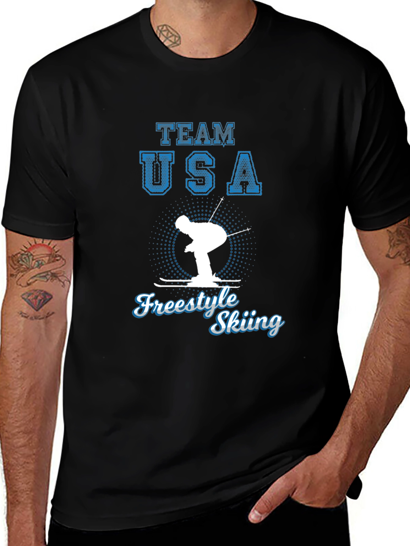 Team USA Freestyle Skiing Black T-Shirt