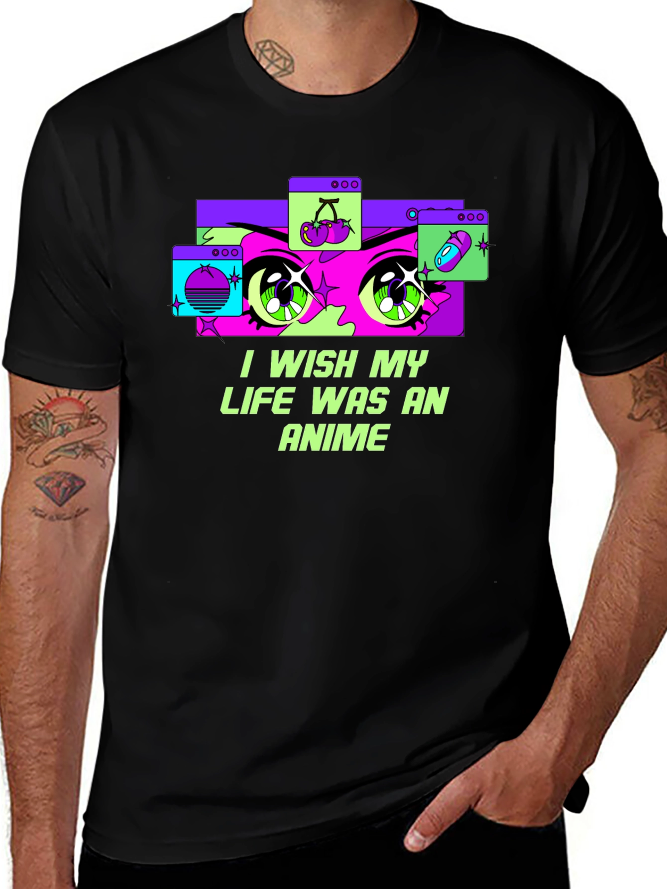 Variant 13 of I Wish My Life Was Anime Graphic T-Shirt