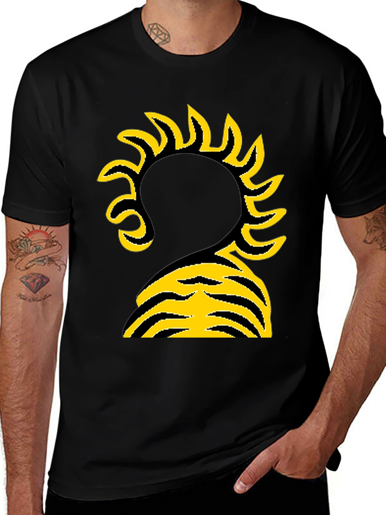 Variant 5 of Abstract Sun Graphic Black T-Shirt