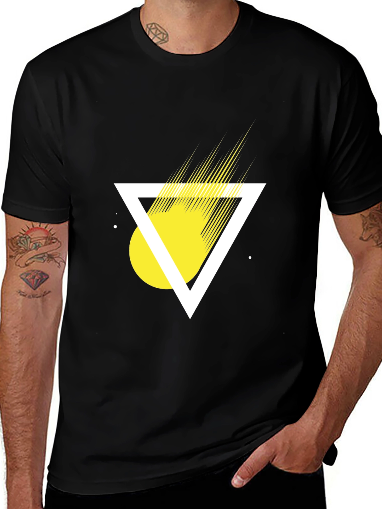 Variant 9 of Abstract Graphic Print Black T-Shirt