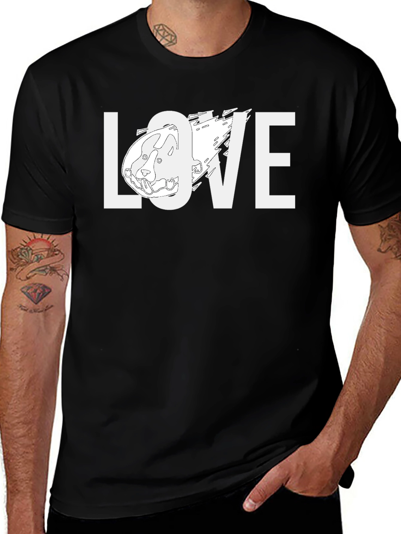 Variant 23 of Dog Love Graphic T-Shirt - Black