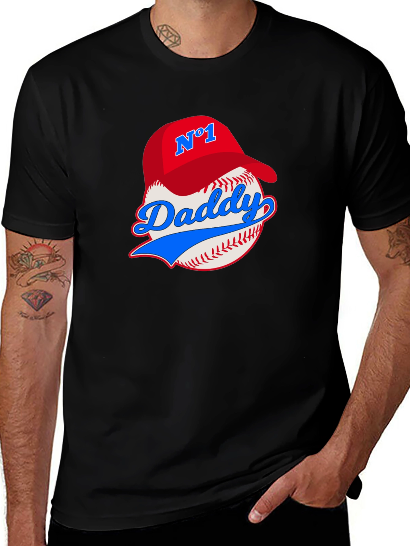 Variant 3 of No. 1 Daddy Baseball T-Shirt - Great Gift for Dad!