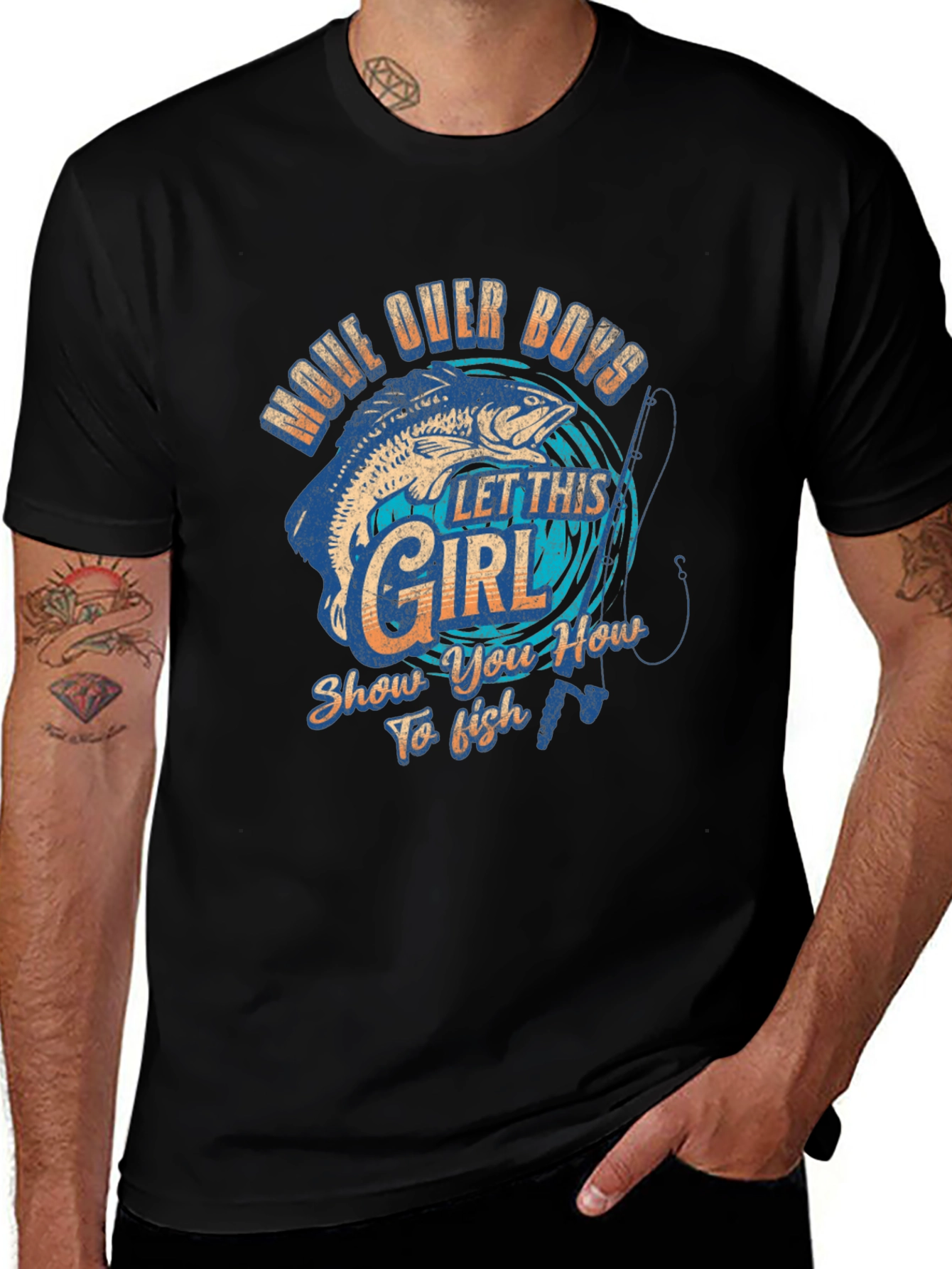 Variant 13 of Fishing Girl Graphic Tee