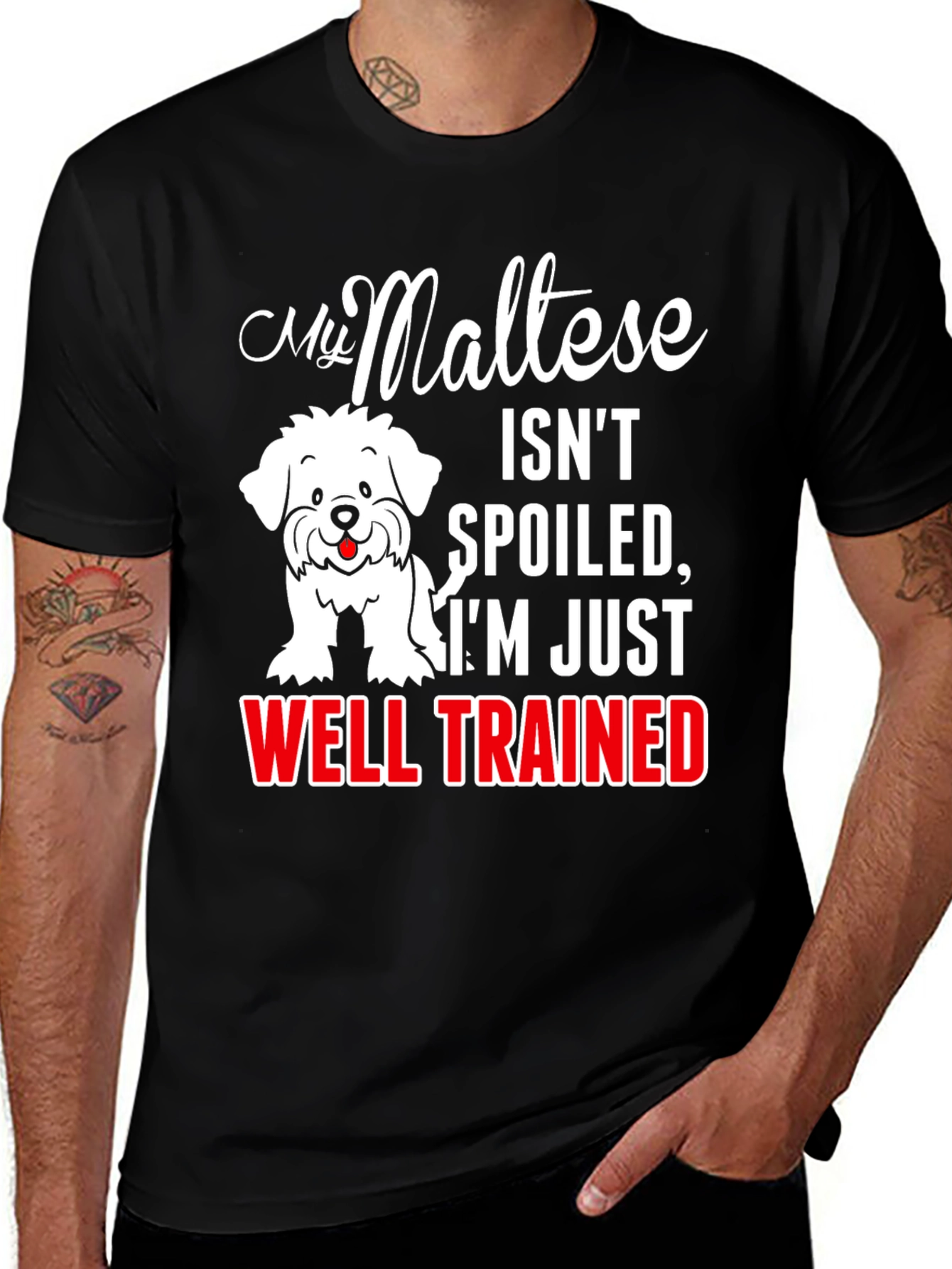 Funny Maltese Dog T-Shirt - Well Trained Tee