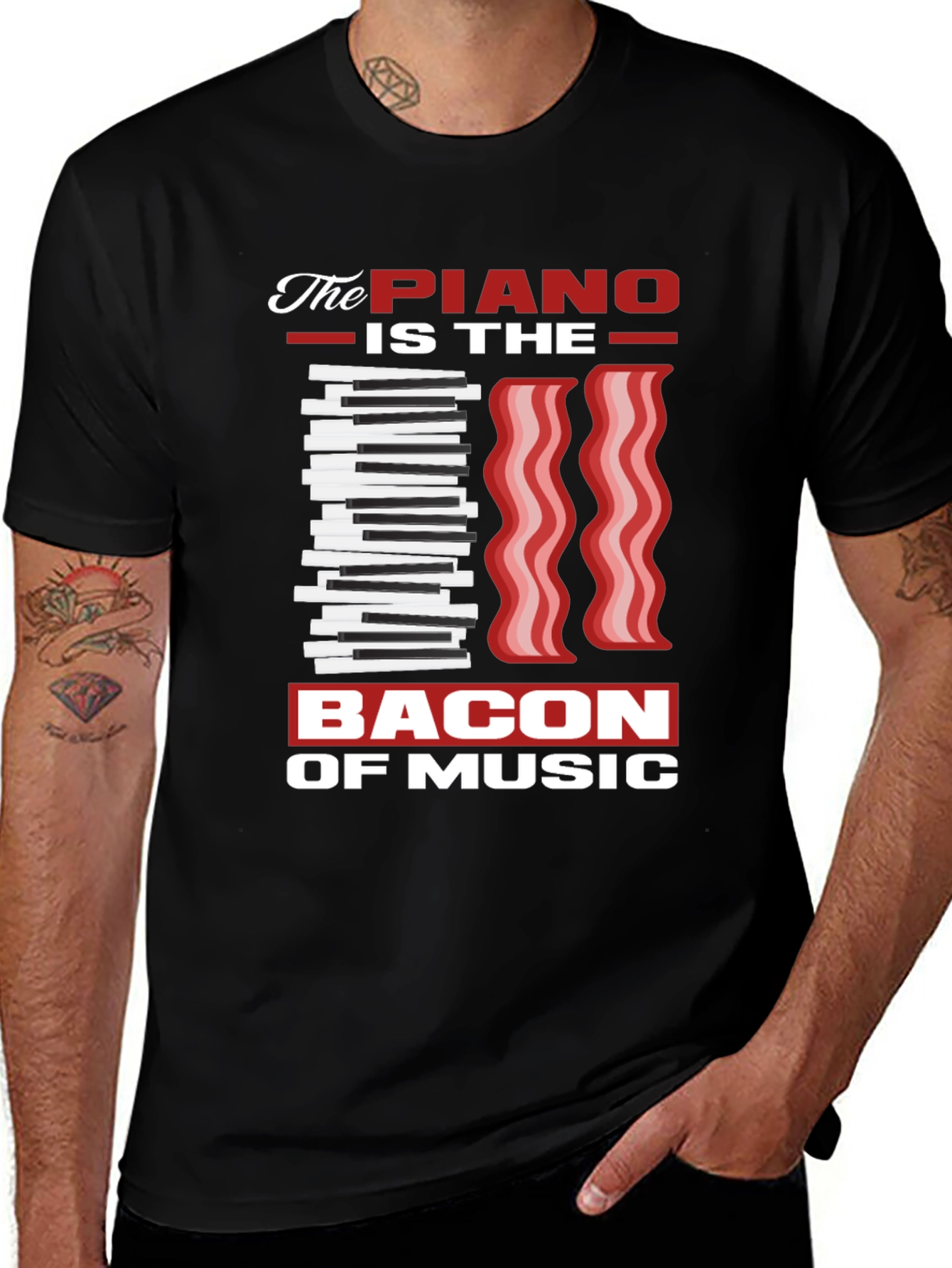 Variant 17 of Piano Bacon Music T-Shirt