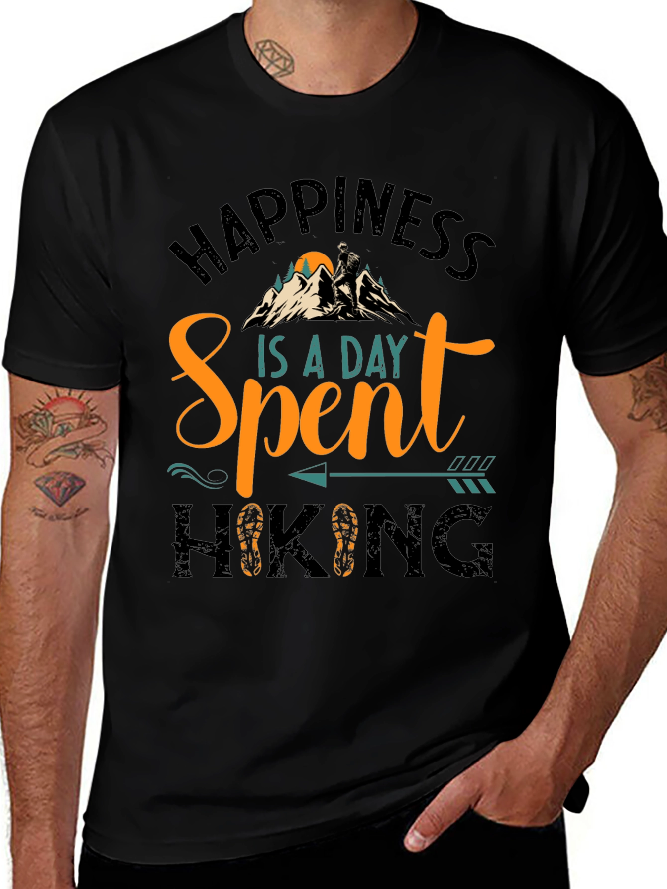 Variant 14 of Happiness Is A Day Spent Hiking T-Shirt