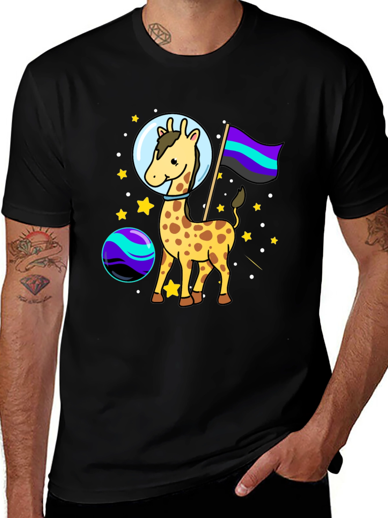 Variant 17 of Space Giraffe Pride T-Shirt