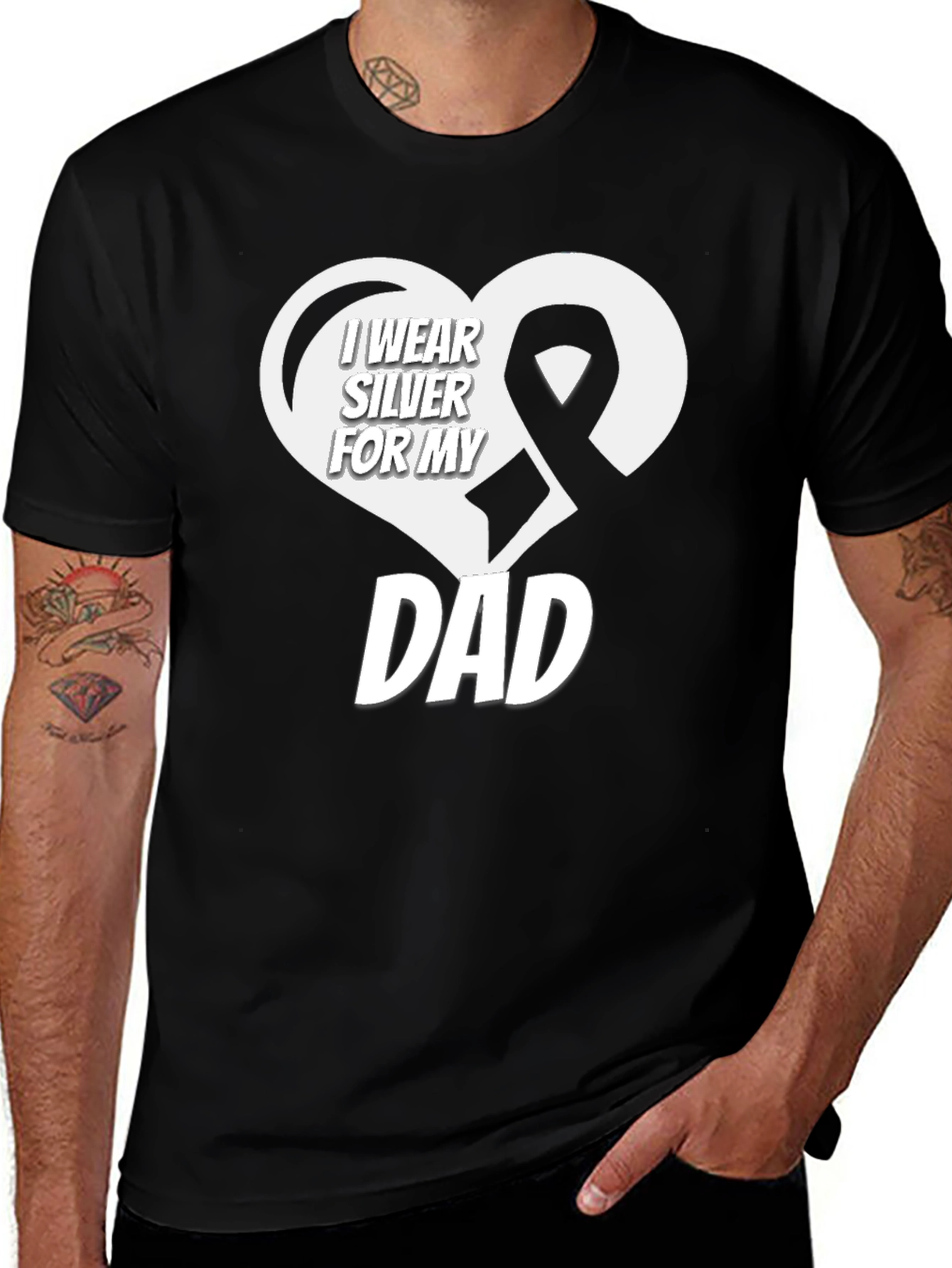 I Wear Silver for My Dad Awareness T-Shirt