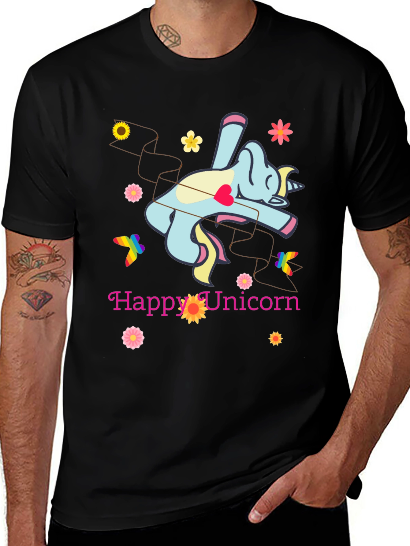 Variant 18 of Happy Unicorn Graphic T-Shirt - Fun & Stylish!