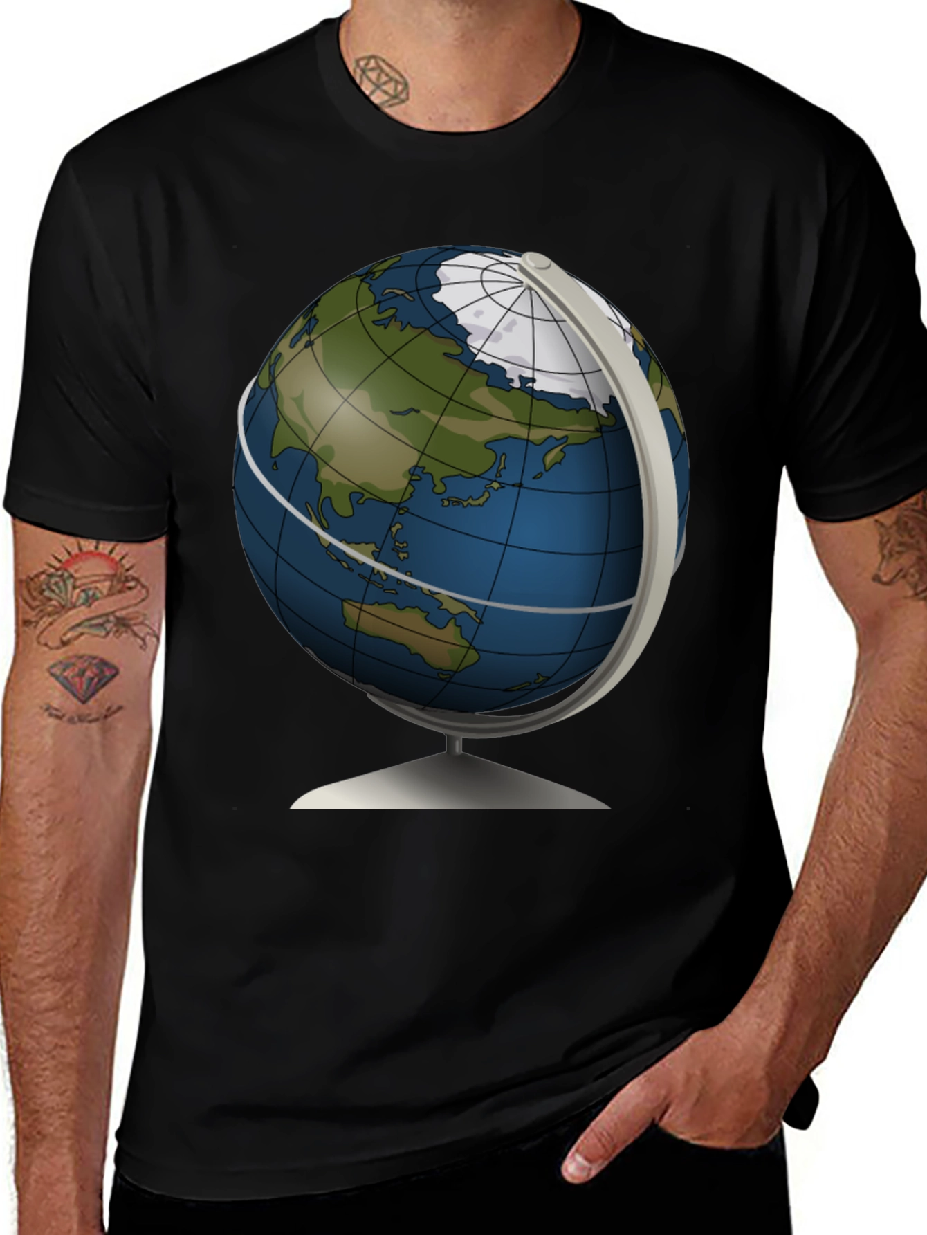 Variant 15 of Globe Graphic Tee - Black Cotton T-Shirt