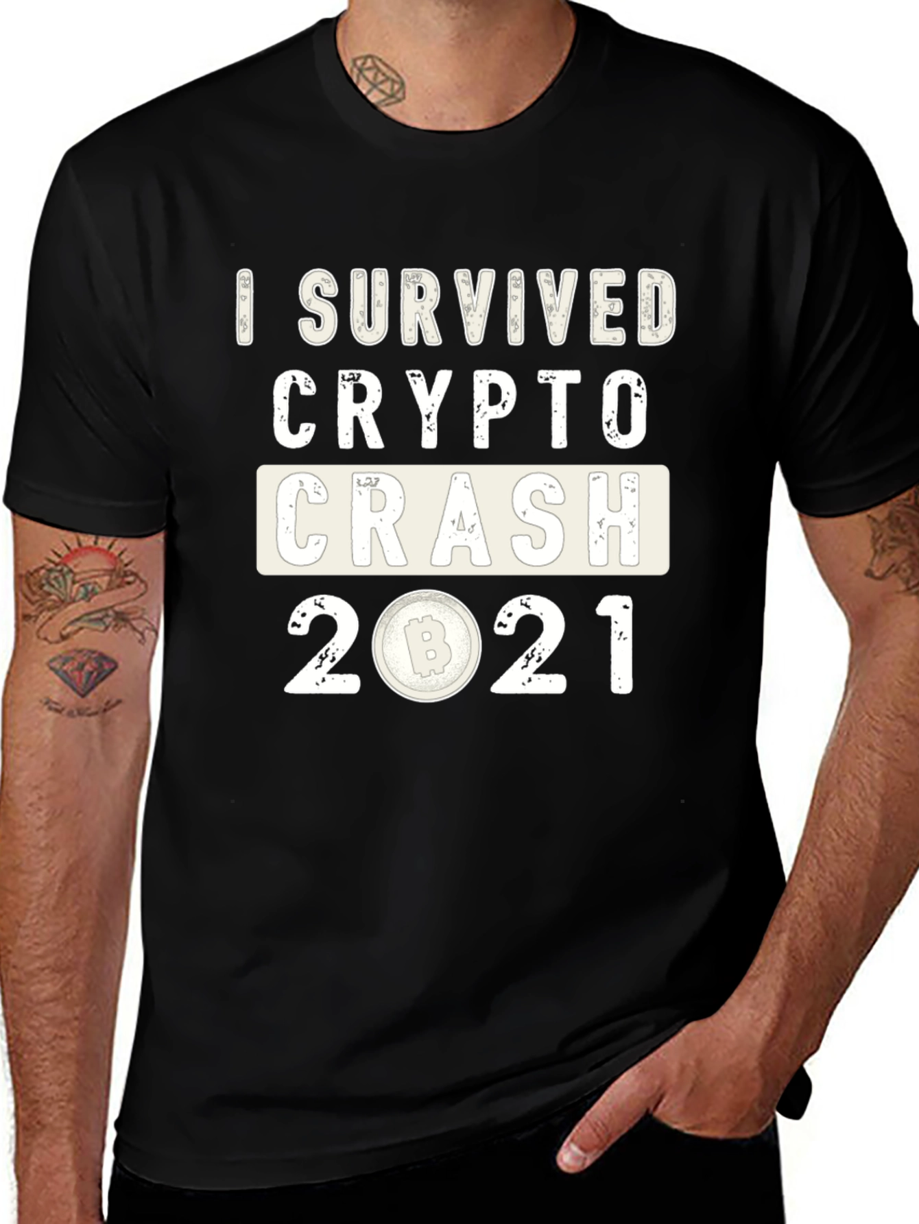 Variant 5 of I Survived Crypto Crash 2021 T-Shirt