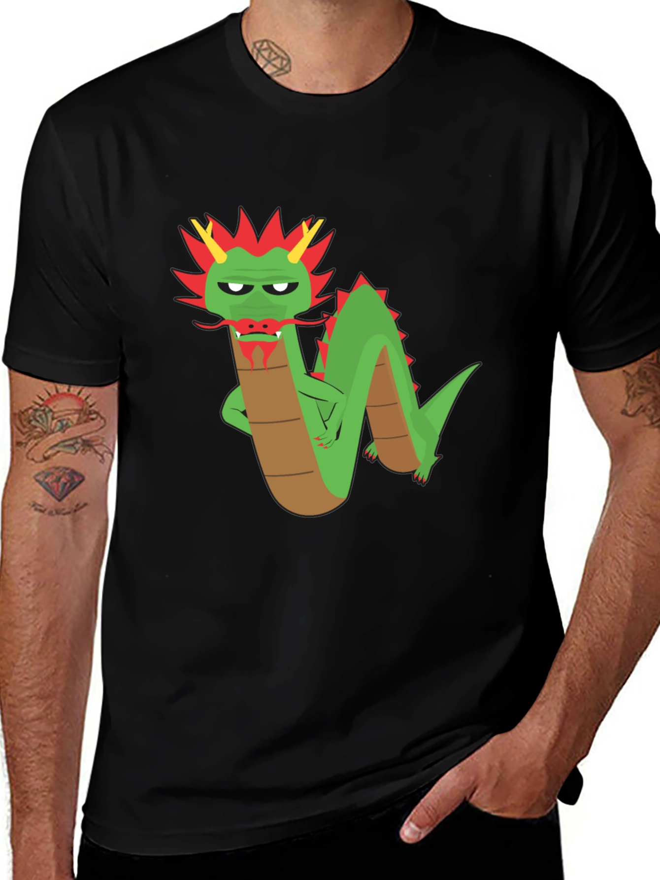 Variant 16 of Cool Dragon Graphic T-Shirt - Black Cotton Tee