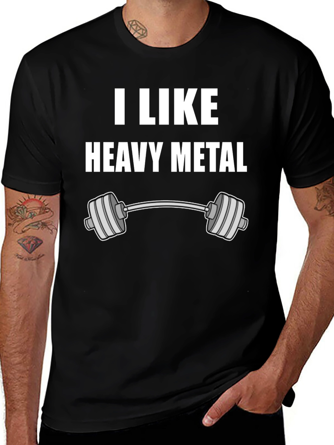 Black I Like Heavy Metal Black Graphic Tee main image