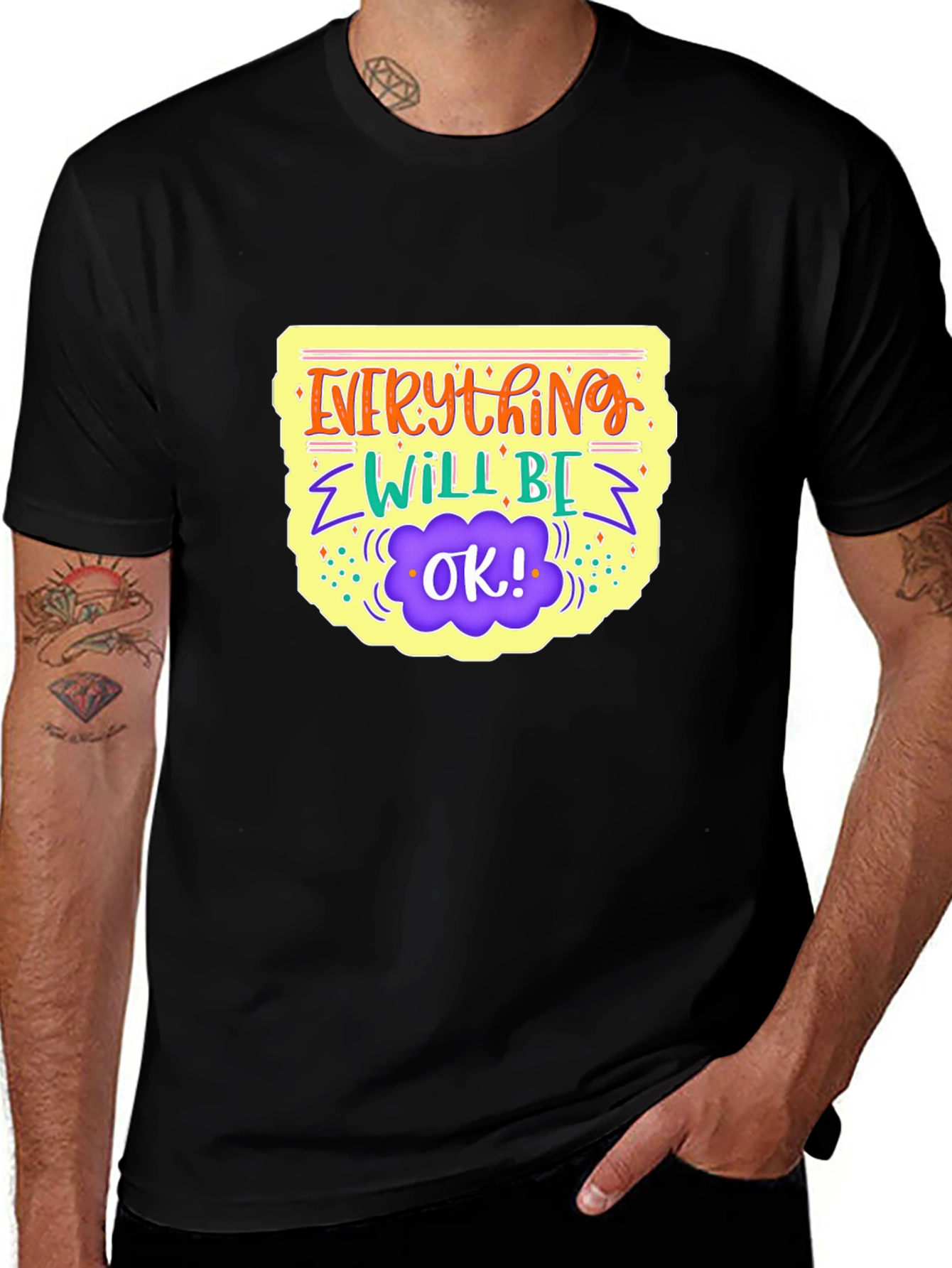 Variant 9 of Everything Will Be Ok Black Graphic Tee