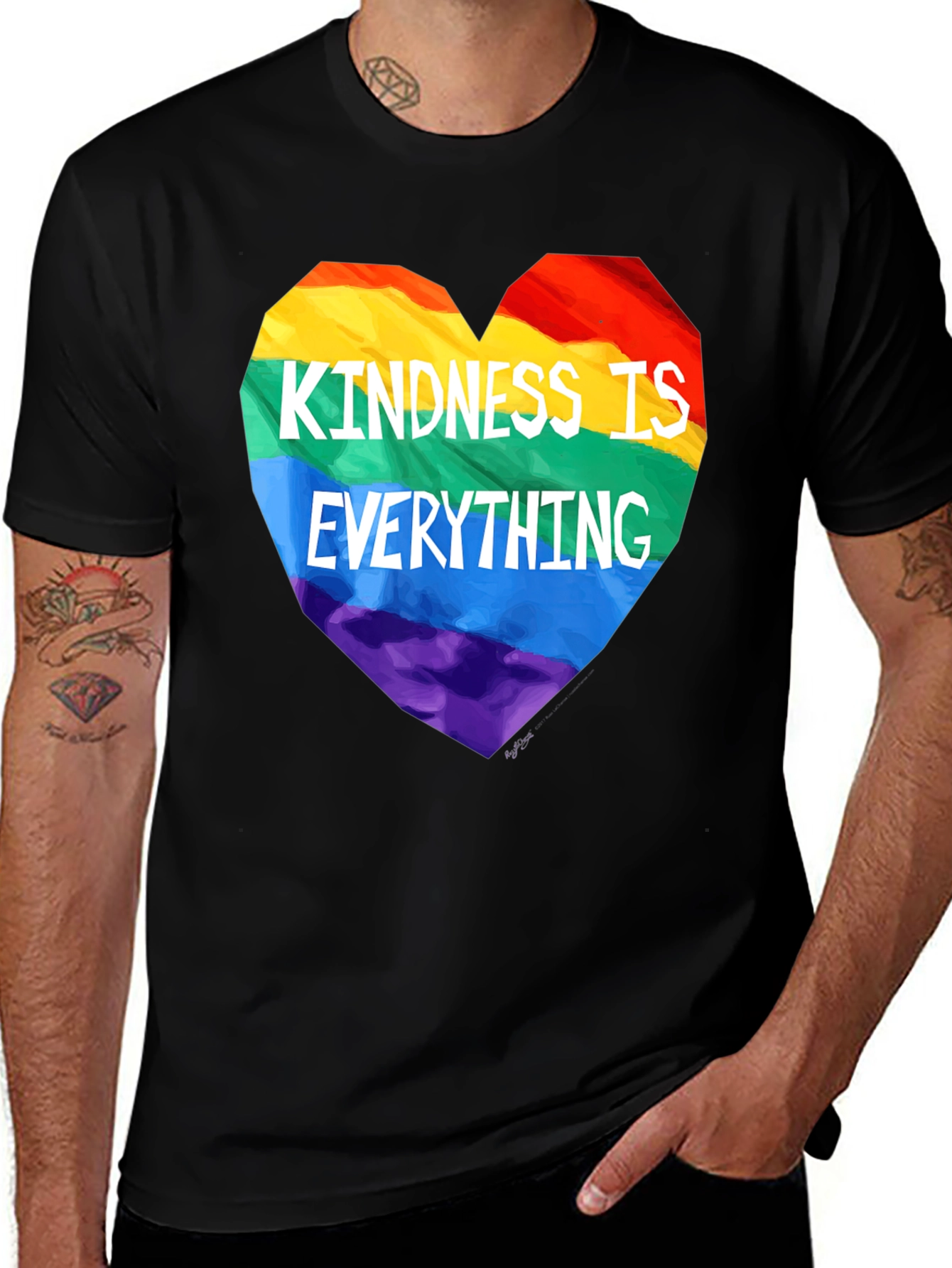 Variant 24 of Kindness is Everything Rainbow Heart Graphic Tee
