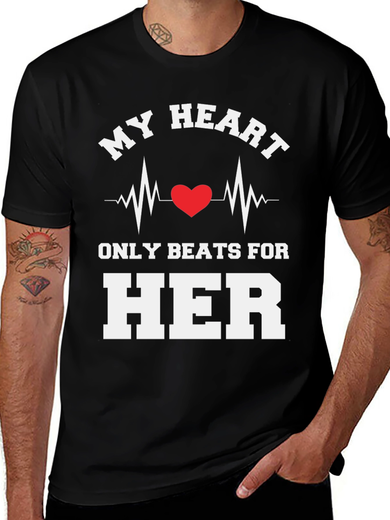Variant 20 of My Heart Beats For Her Novelty Graphic Tee