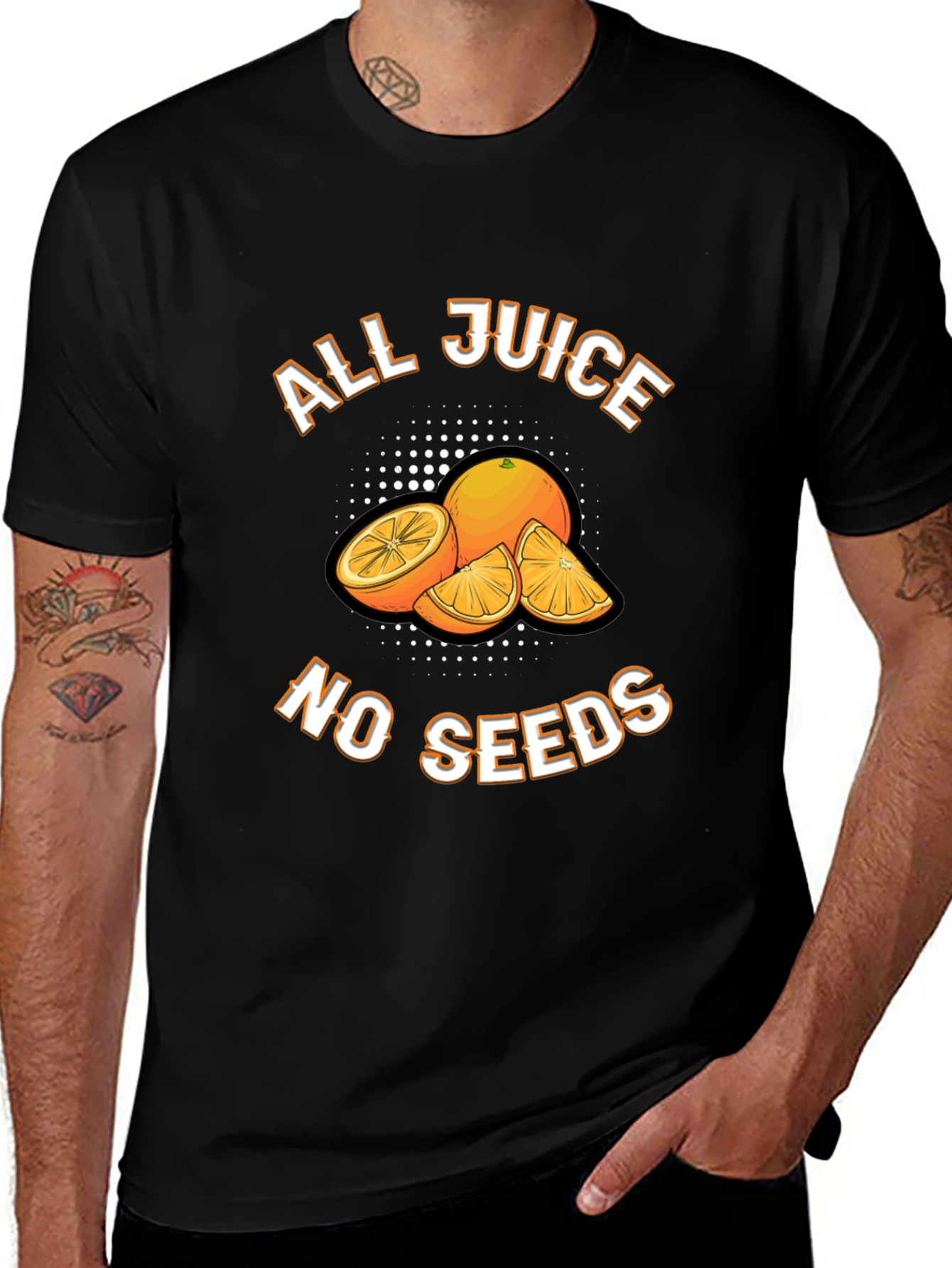 Variant 7 of All Juice No Seeds Black Graphic T-Shirt