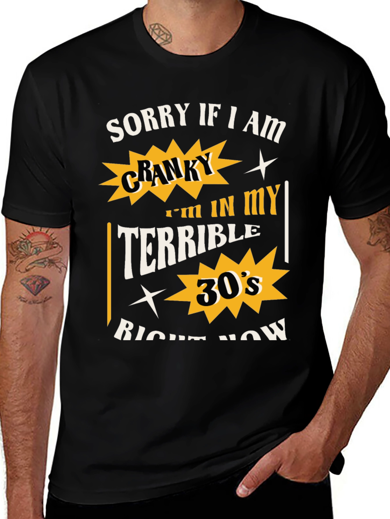 Variant 17 of Cranky Terrible 30's Graphic T-Shirt - Funny Birthday Gift