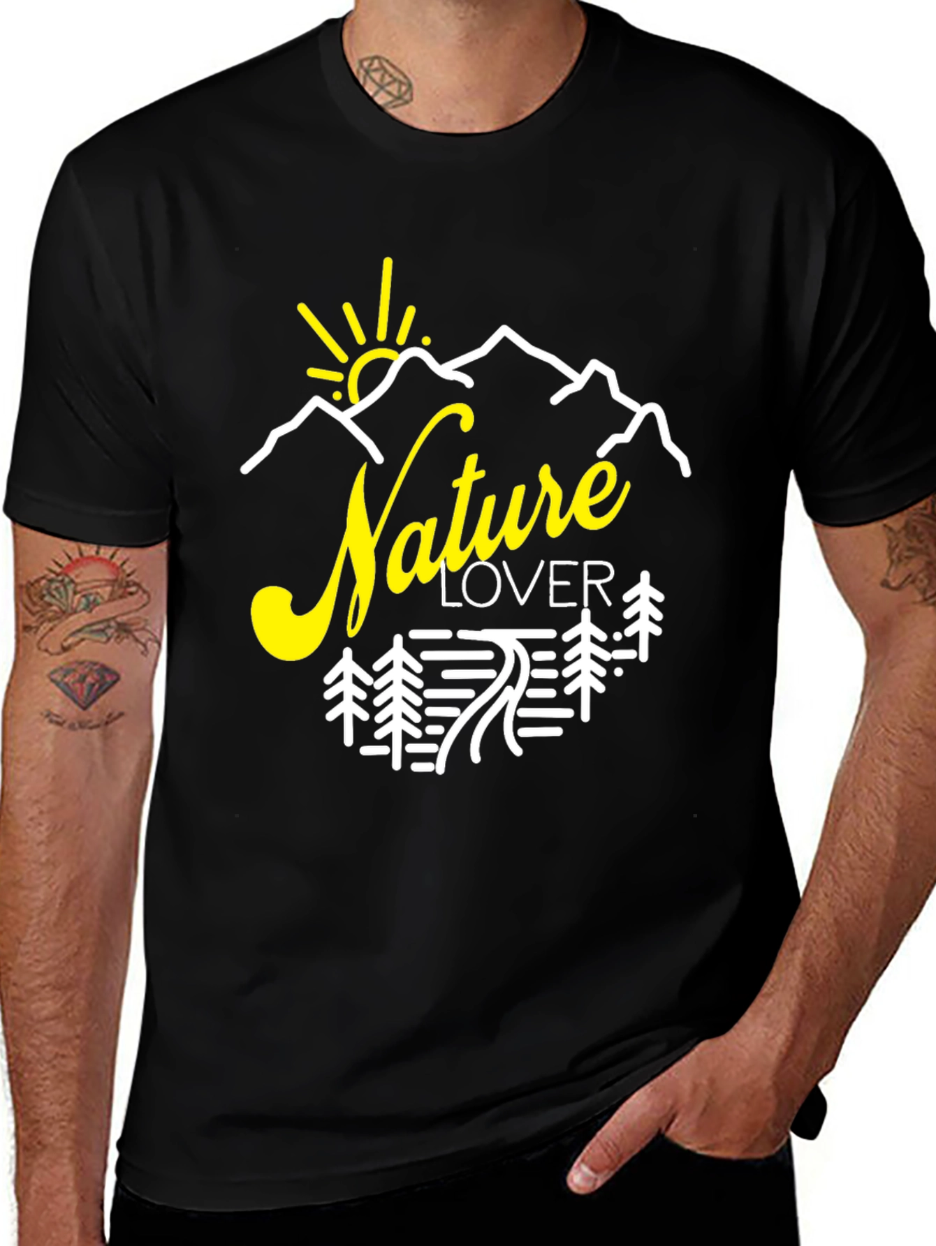 Black Nature Lover Graphic Tee | Outdoor Adventure Shirt main image