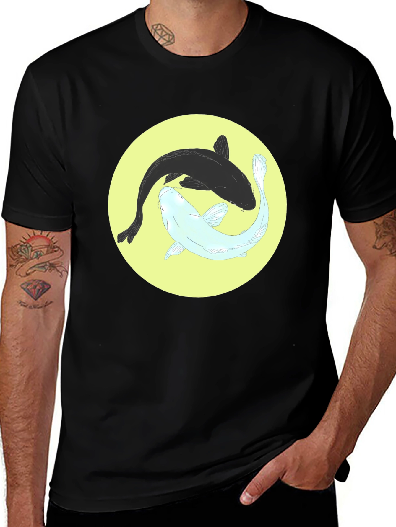 Yin Yang Koi Fish Graphic Tee