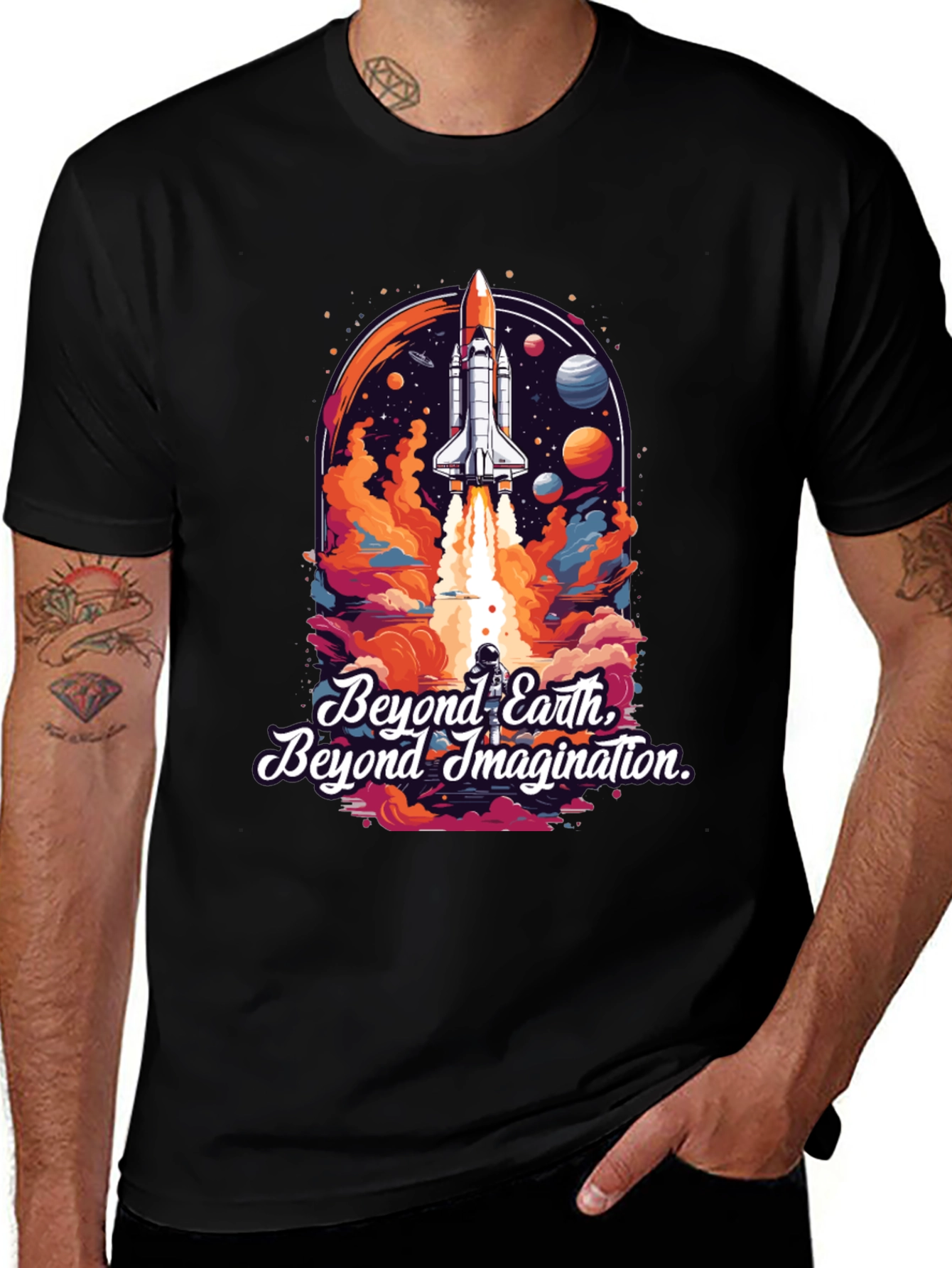 Variant 4 of Beyond Earth Space Graphic T-Shirt
