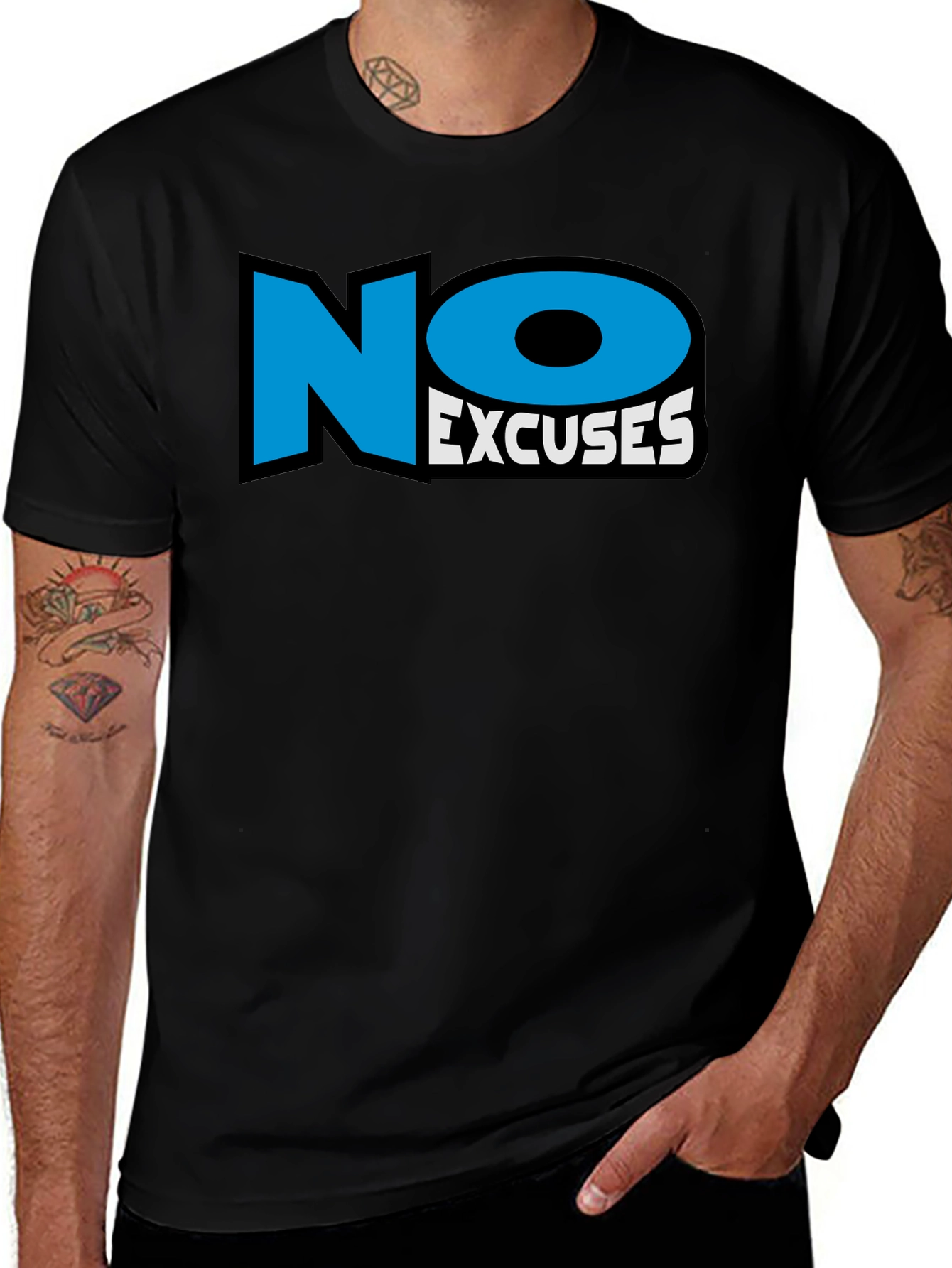 No Excuses Black Graphic T-Shirt