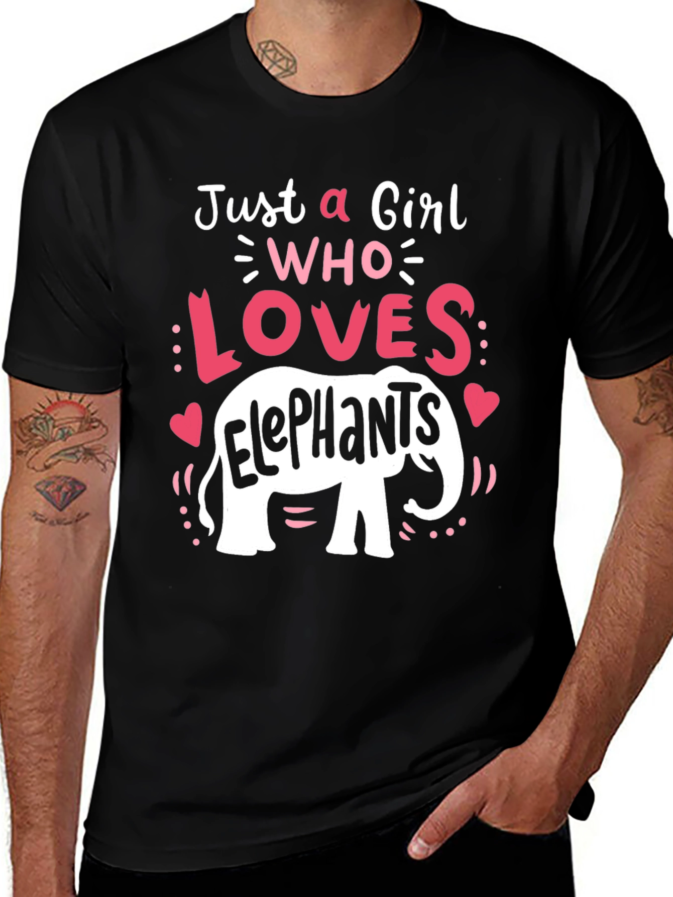 Variant 30 of Elephant Lover Tee: Just a Girl Who Loves Elephants