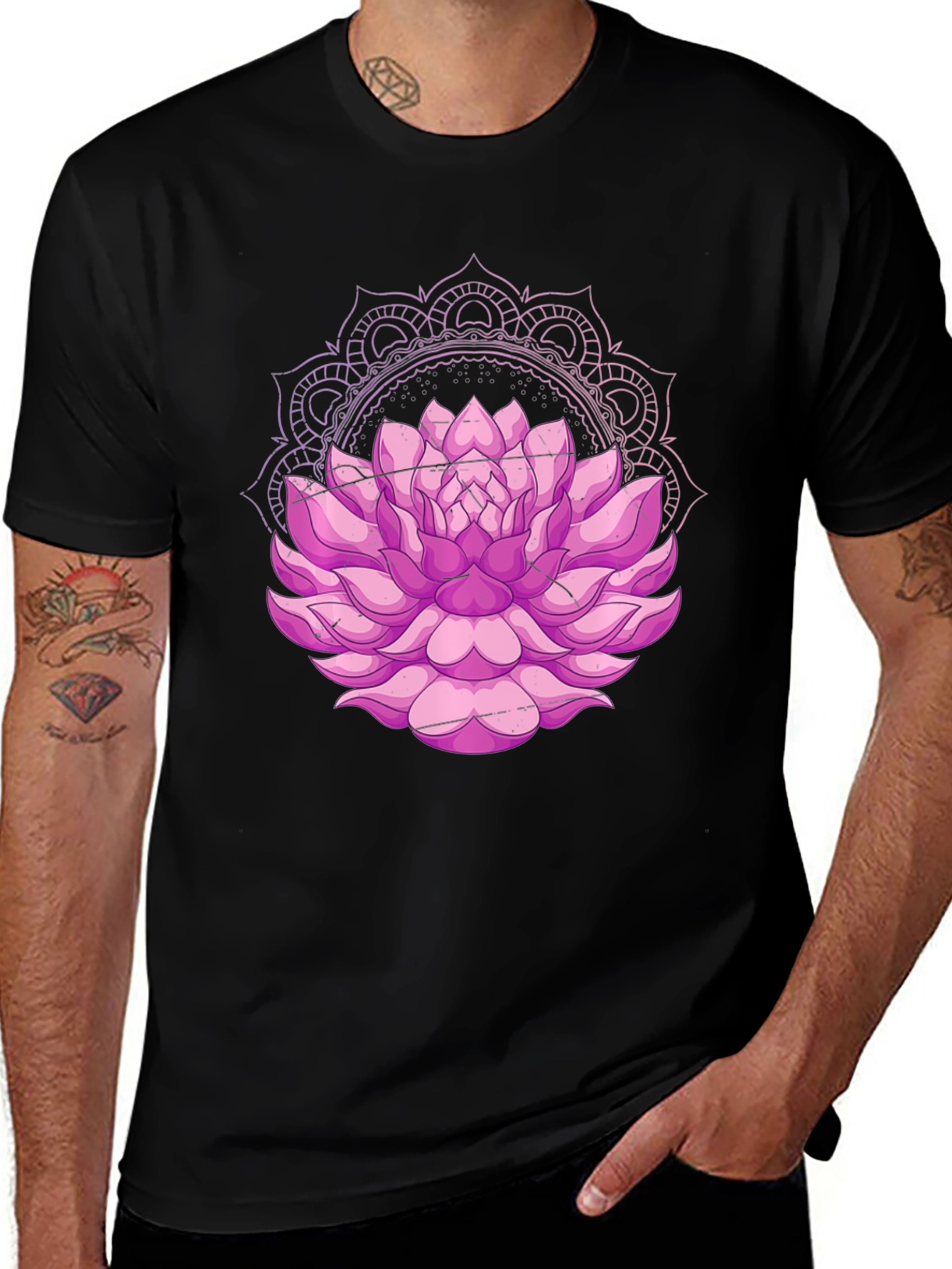 Variant 20 of Lotus Mandala Black Tee