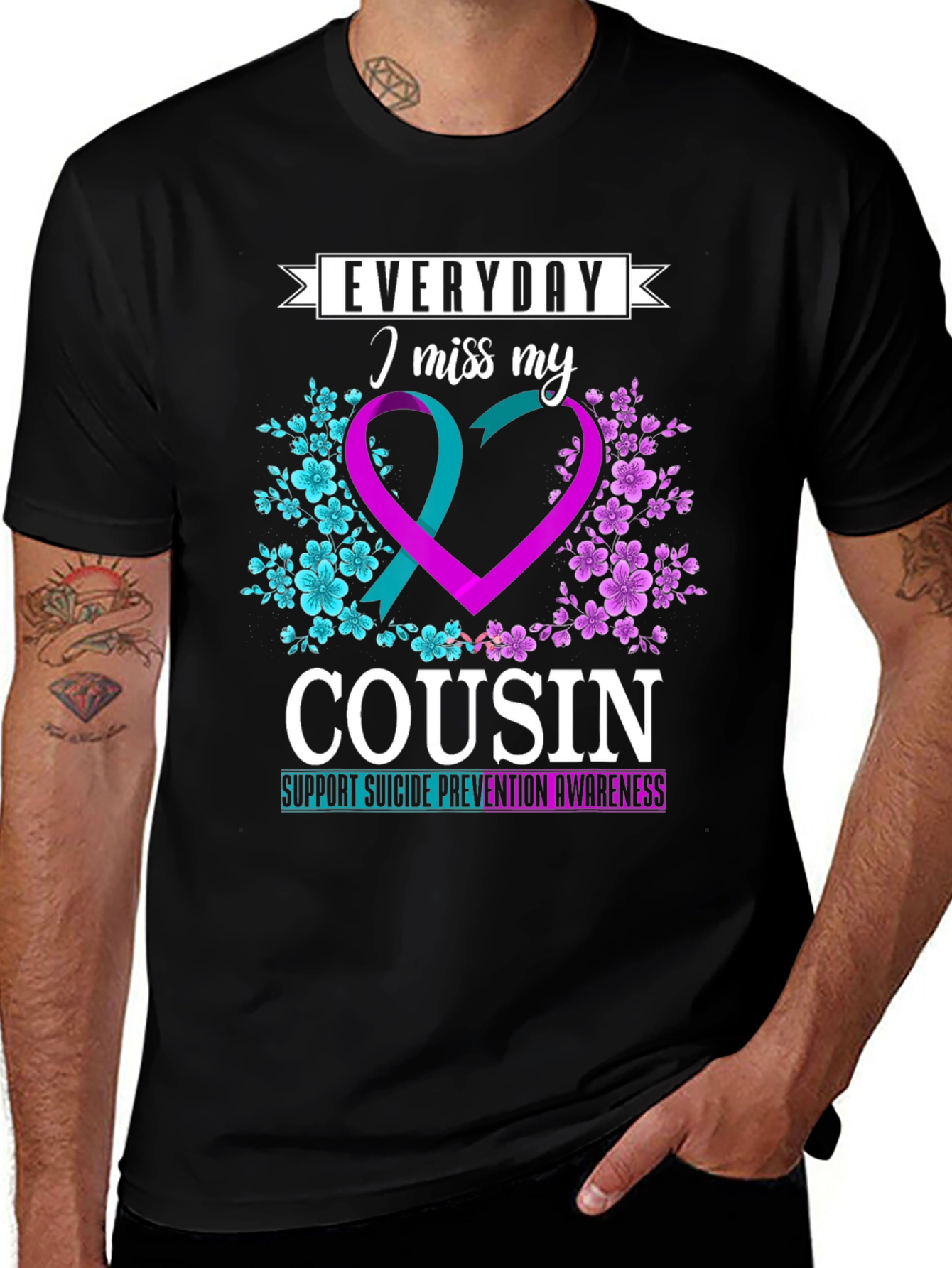 Variant 30 of Everyday I Miss My Cousin Suicide Prevention Awareness T-Shirt