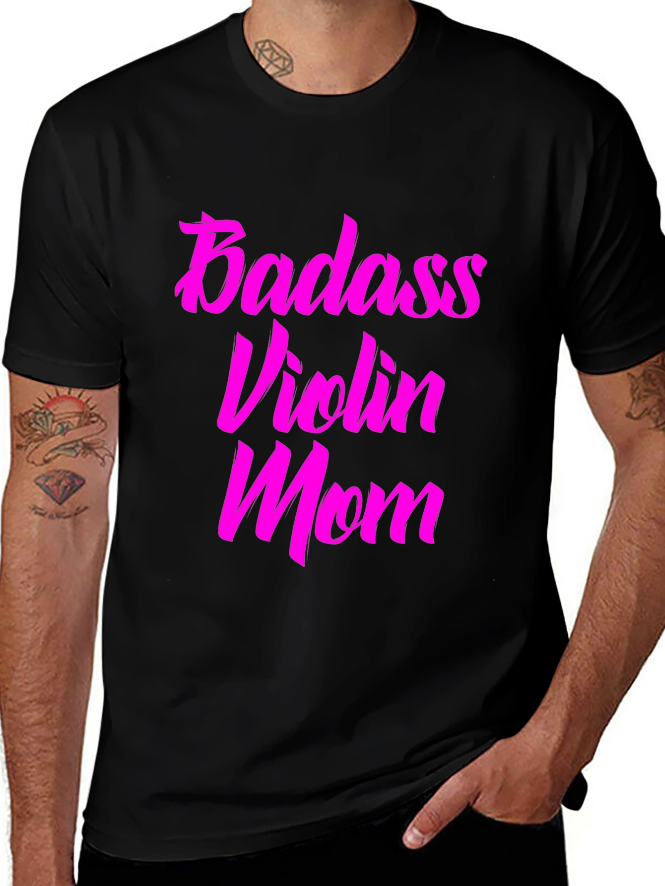 Variant 29 of Badass Violin Mom T-Shirt - Black Graphic Tee