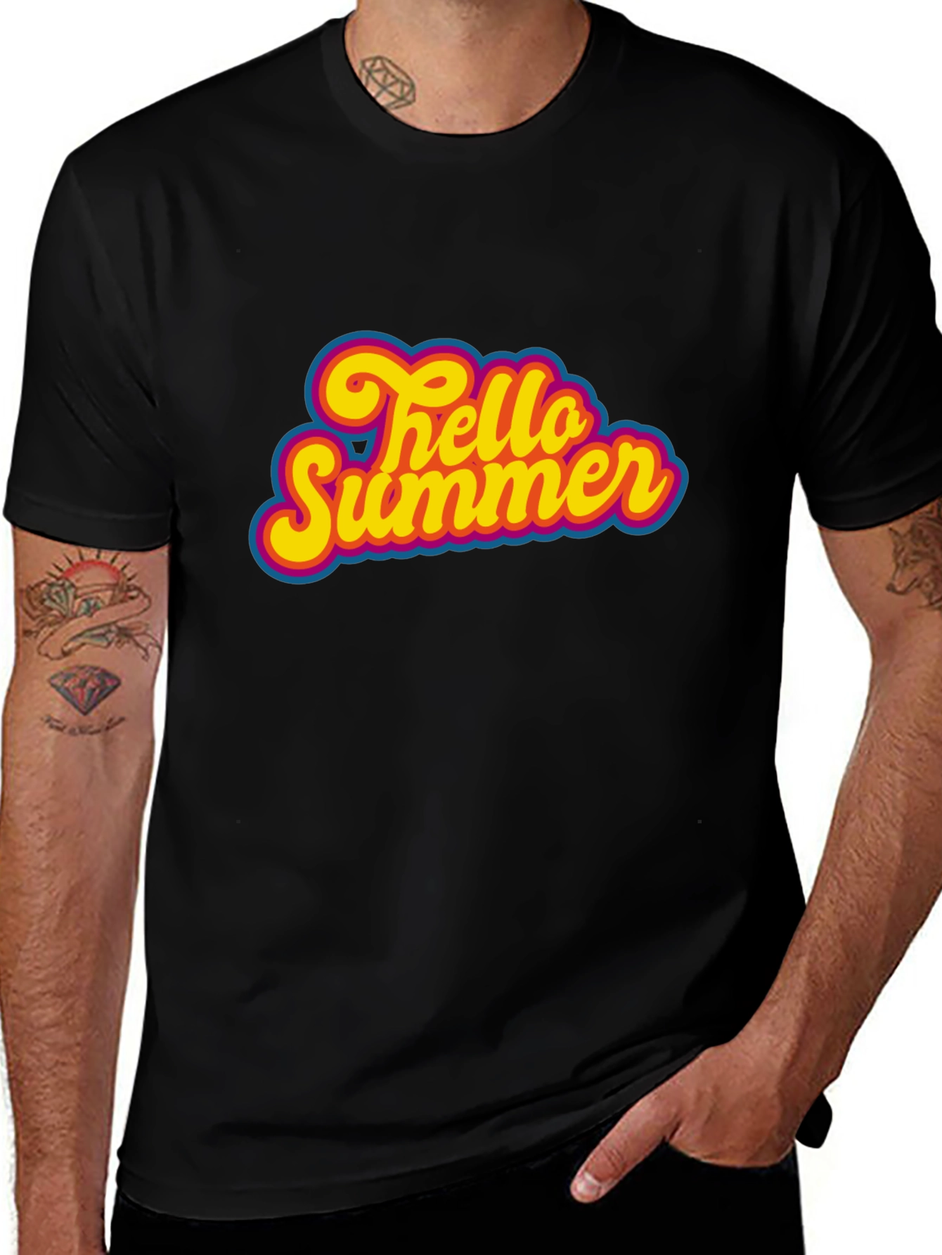 Variant 21 of Hello Summer Graphic Tee - Retro Style