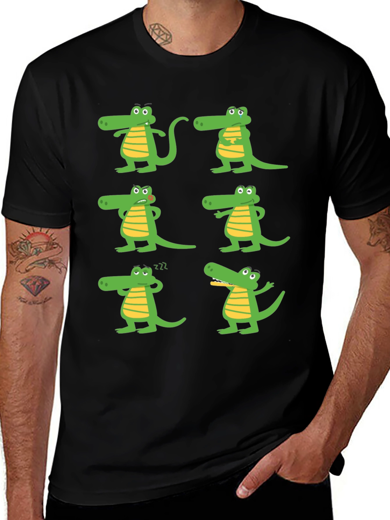 Variant 6 of Cartoon Crocodile Graphic Tee